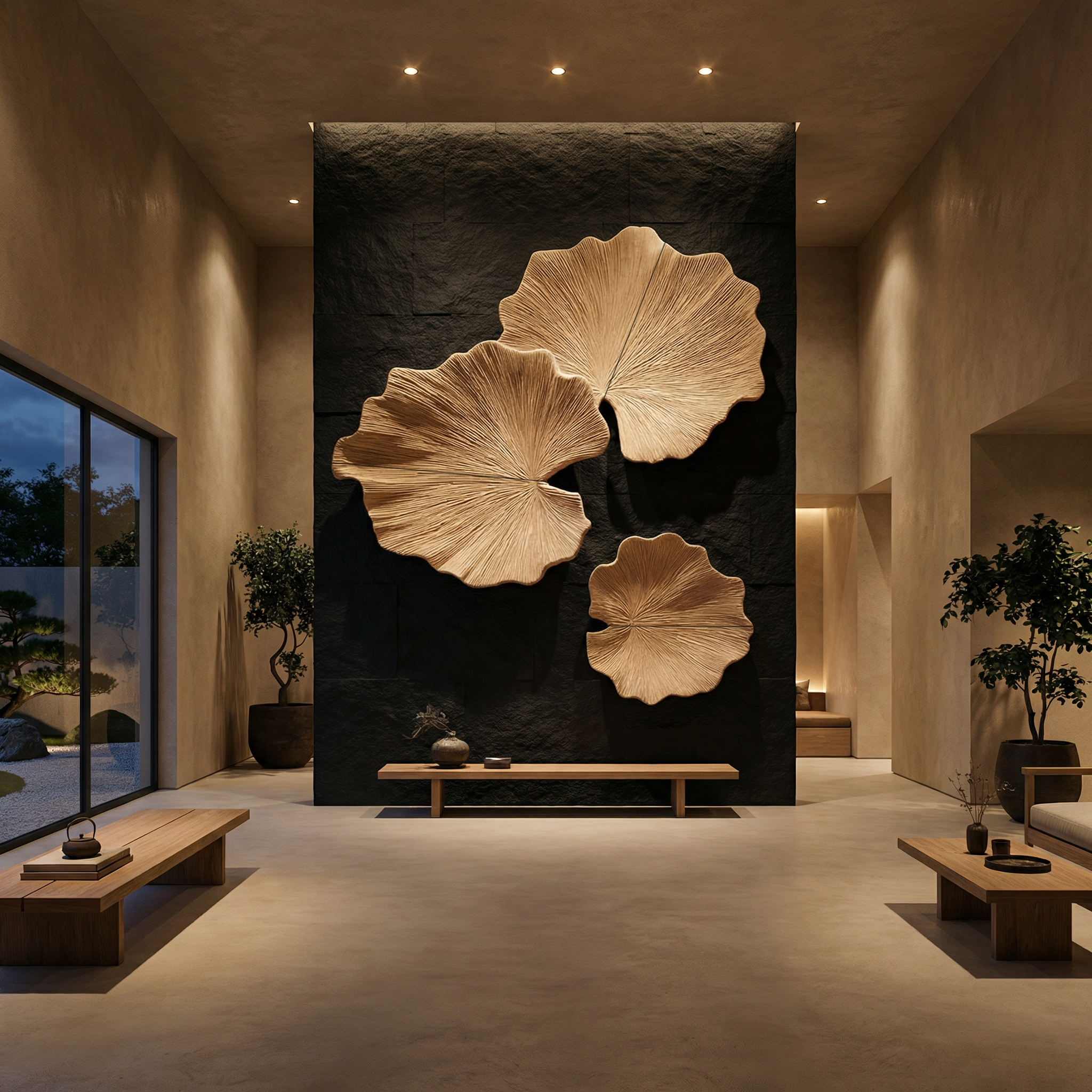 Sculptural Leaf Wall Decor For Living Room And Bedroom SINLHAWD064