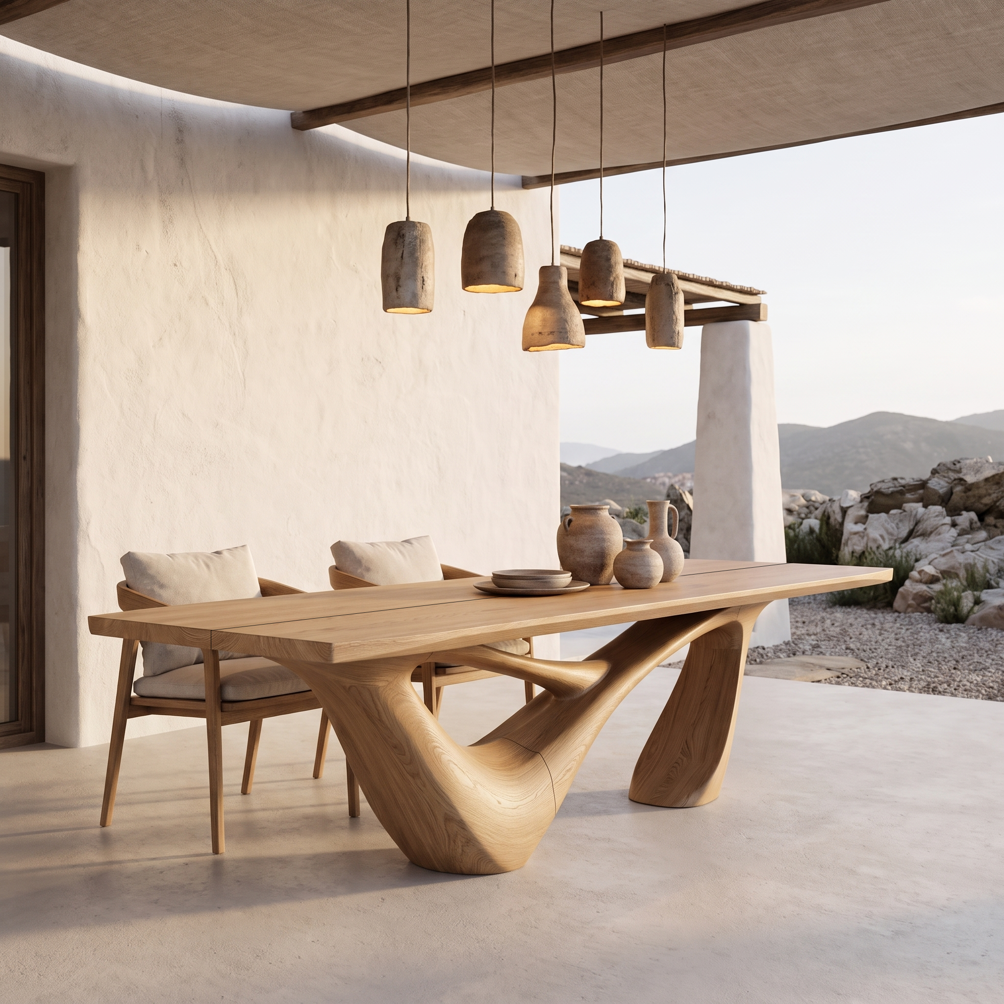 Minimalist Wing Pedestal Dining Table Solid Wood Dining Table For Dining Room SINLHADN210