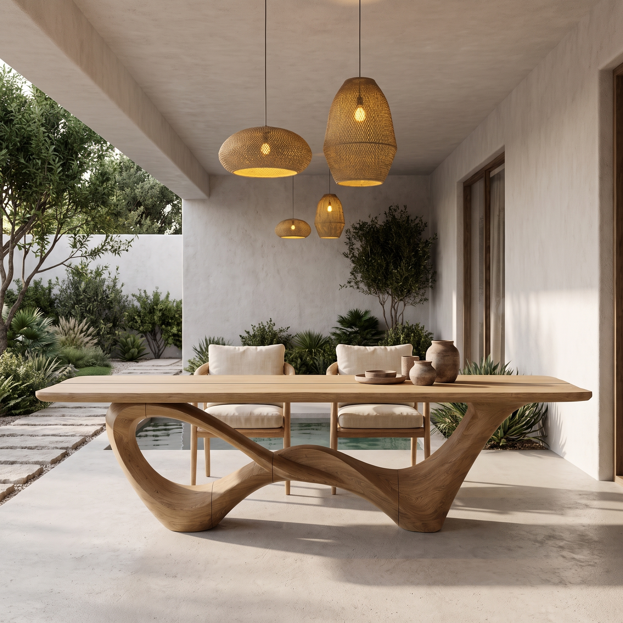 Organic Dining Table With Sculptural Infinity Design For Dining Room And Kitchen SINLHADN212