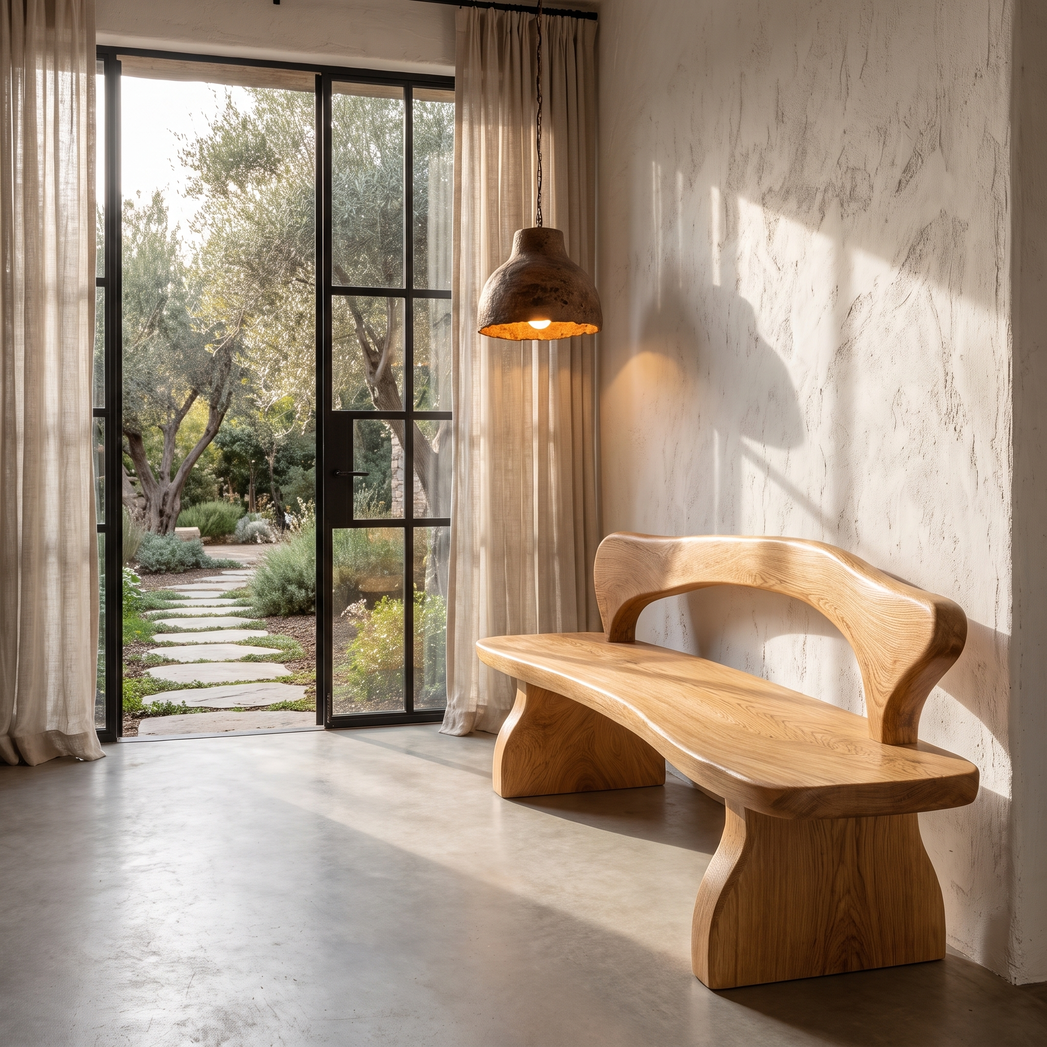 Organic Live Edge Bench Wooden Outdoor Seating For Patio SINLHABEN132