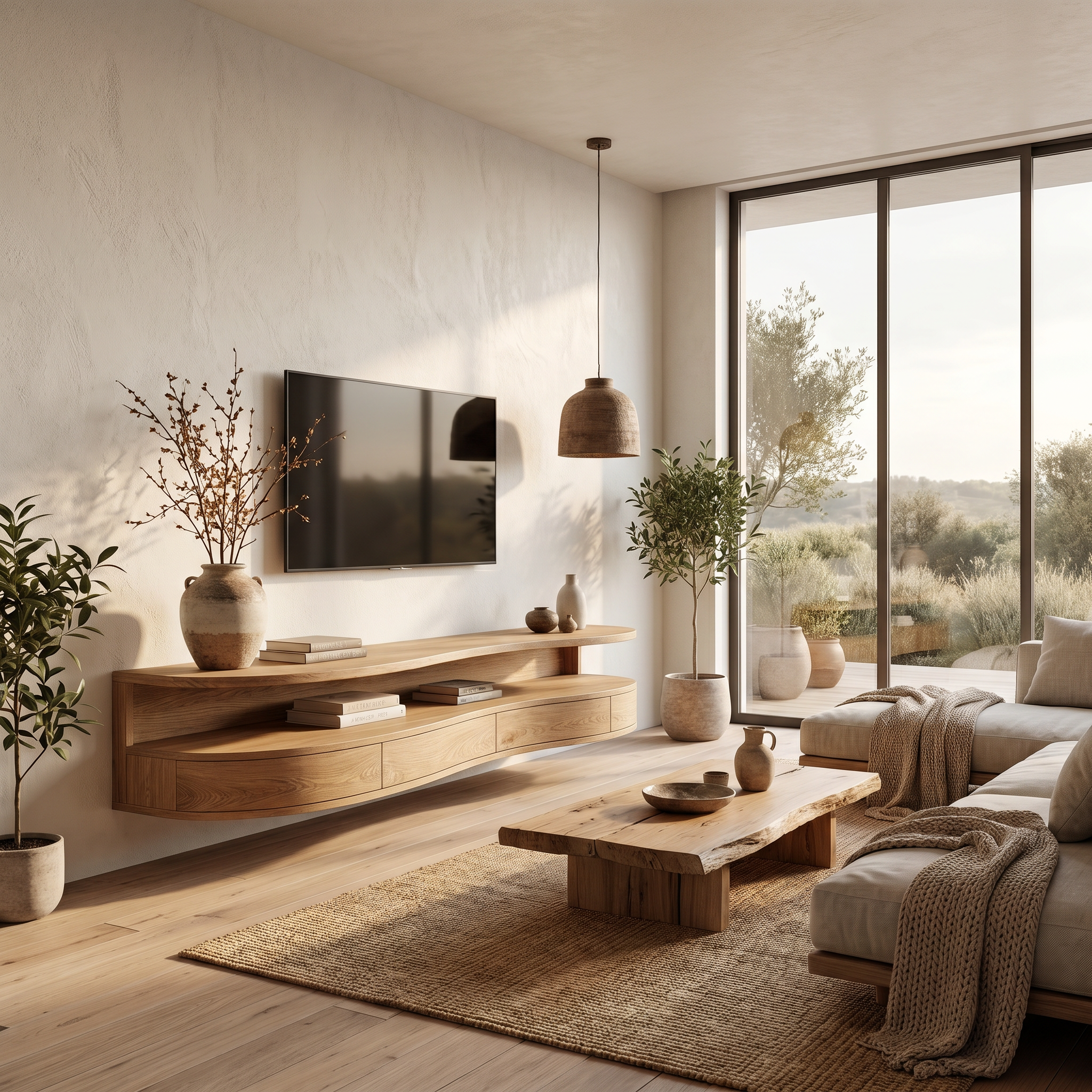 Contemporary Floating TV Stand With Built In Drawer Storage For Living Room SINLHATC053