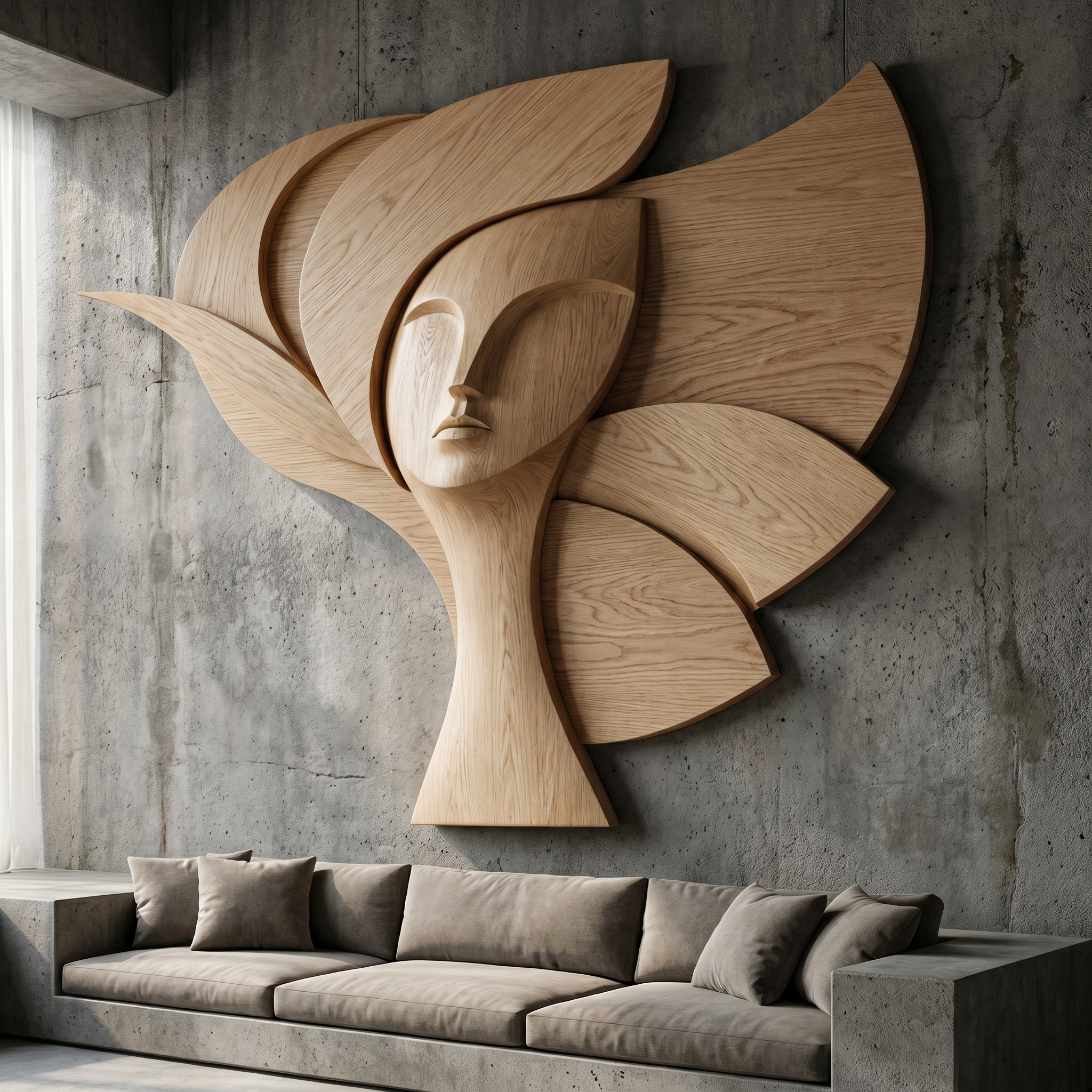 Statement Woman Face Wall Decor For Living Room SINLHAWD071