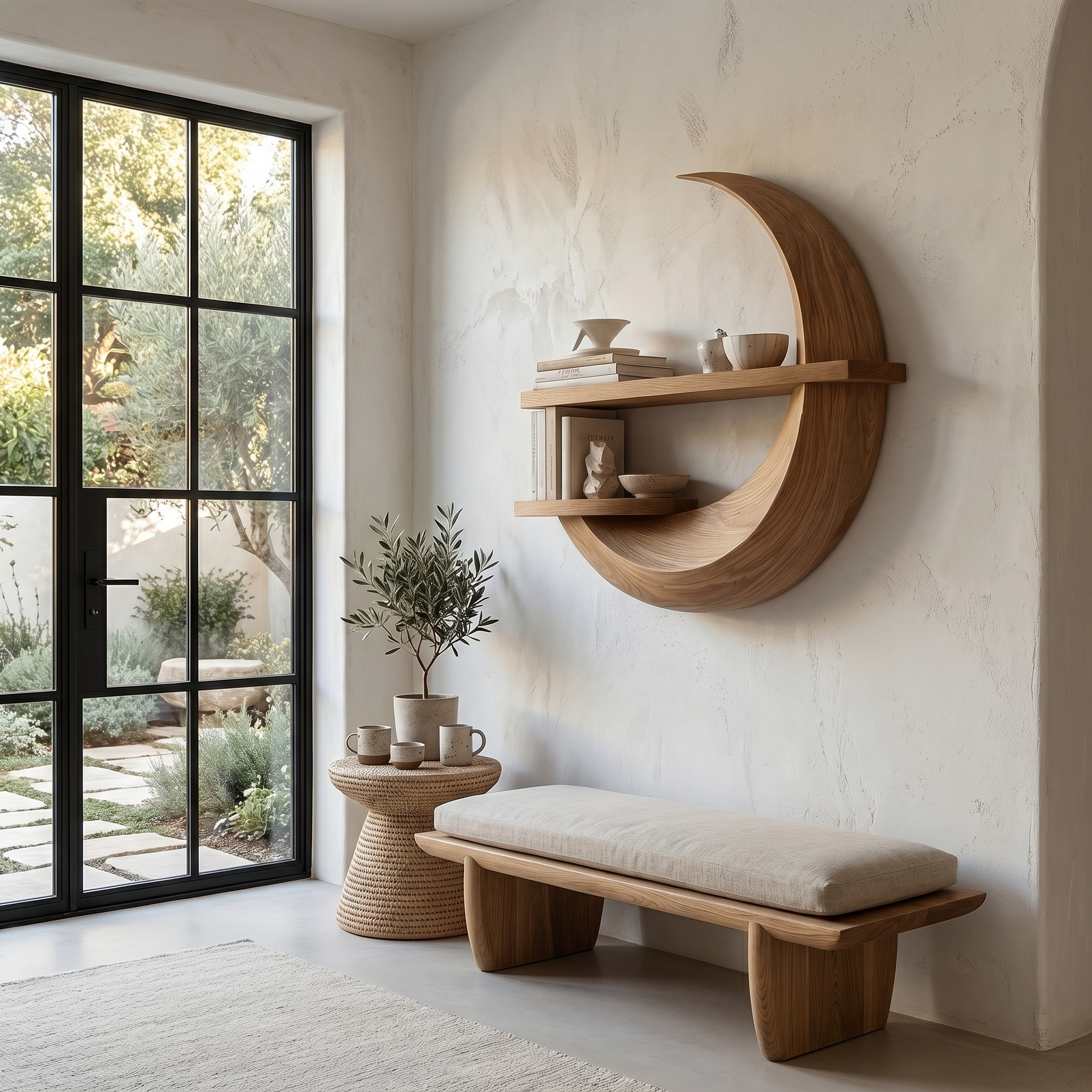 Rustic Floating Shelf With Natural Wood Display Storage For Living Room SINLHAFL546