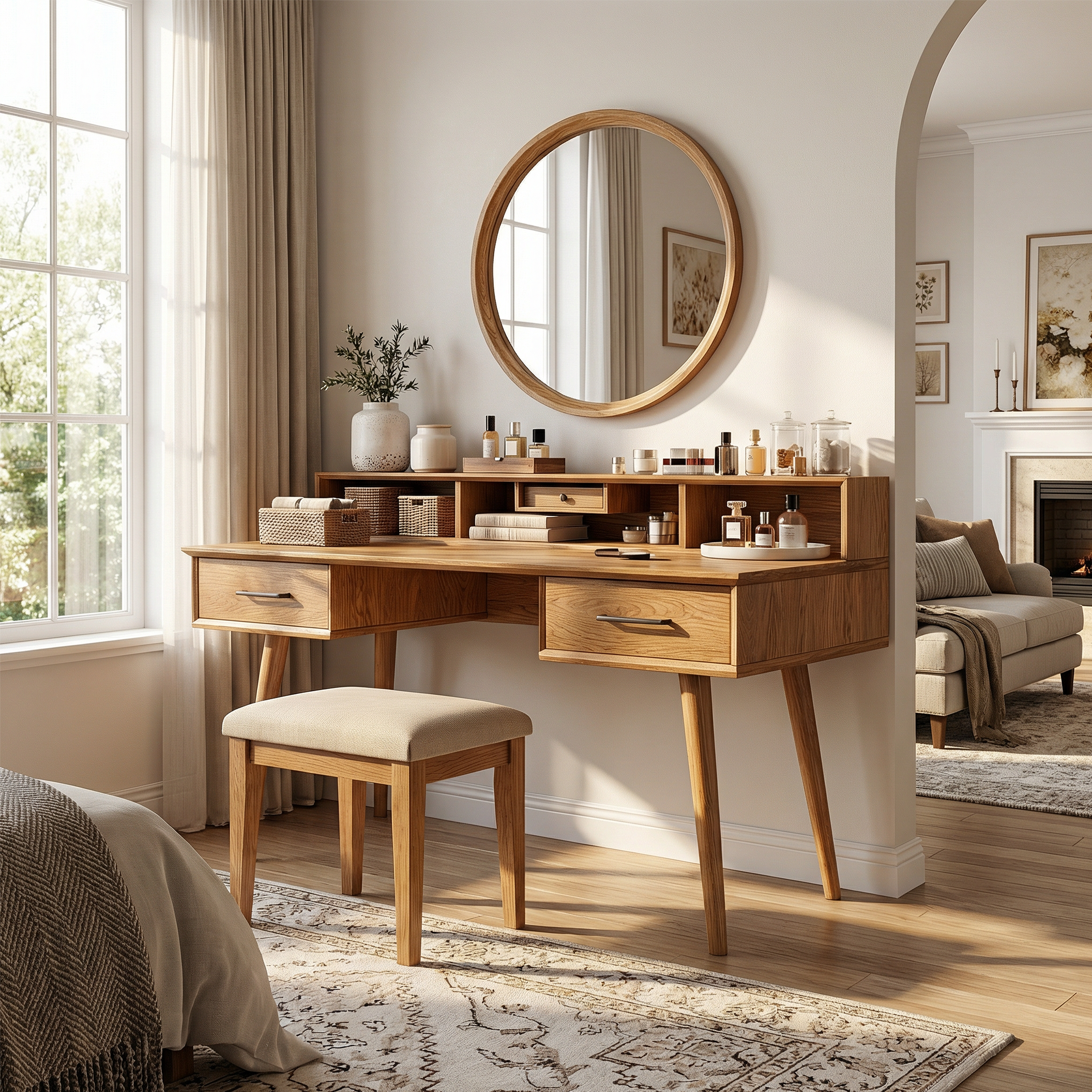 Elegant Vanity Table Bedroom Dressing Area Personal Beauty Space SILDTTRMV023