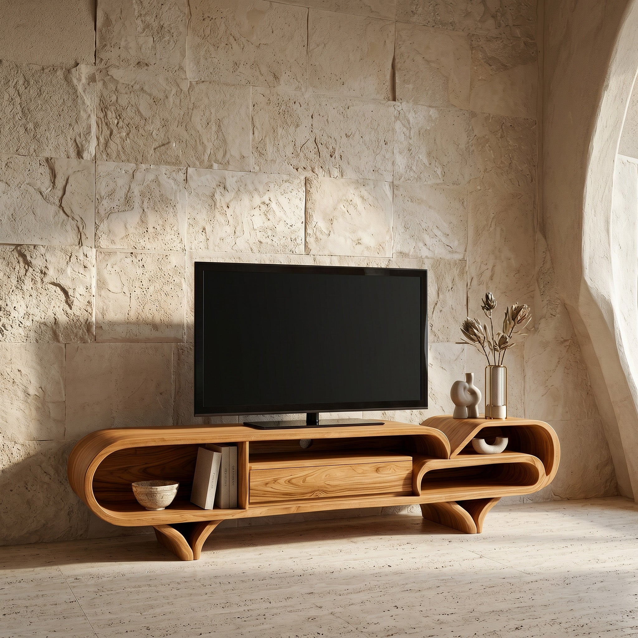 Mediterranean Modern Wooden TV Stand For Living Room RTTHHNTVC110