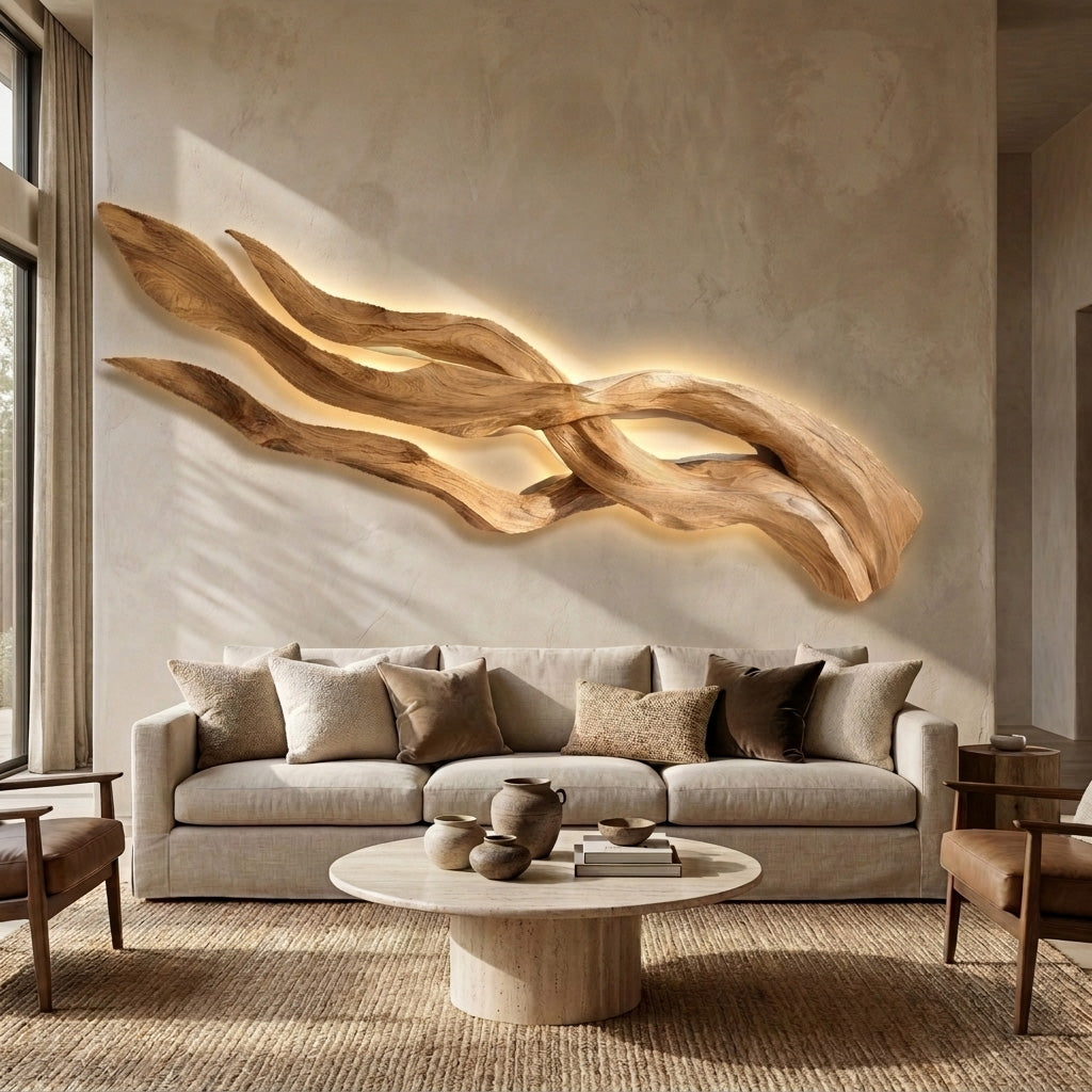 Contemporary Sculptural Wood Wall Art For Home Style RTTHHNWA182