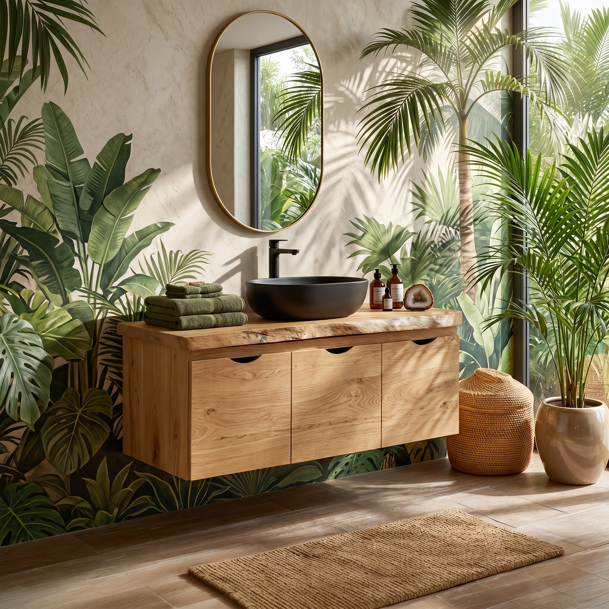 Minimalist Double Sink Vanity Garden Bathroom SILDTTRBRV180