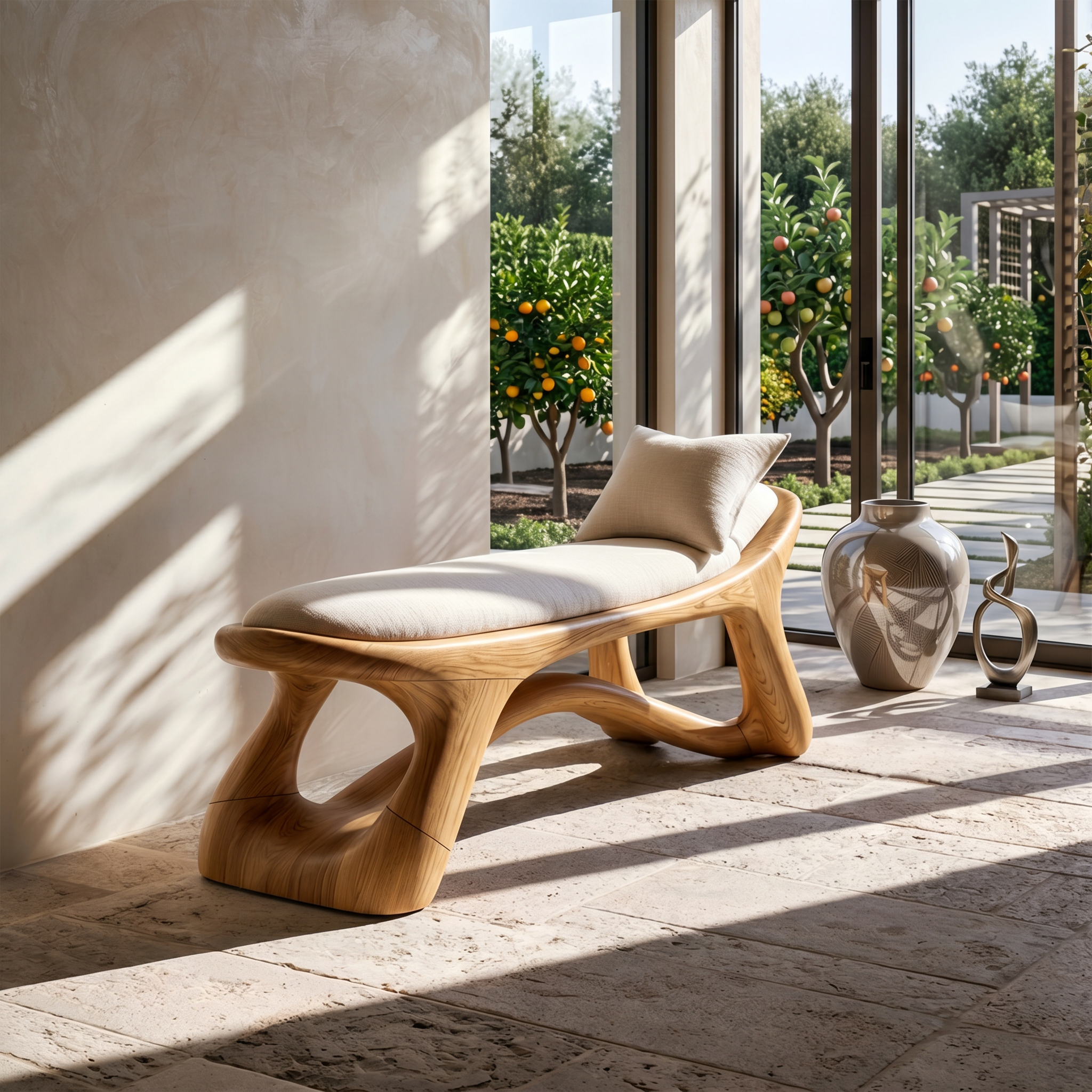 Minimalist Wooden Bench Modern Foyer SILDTTRBEN069