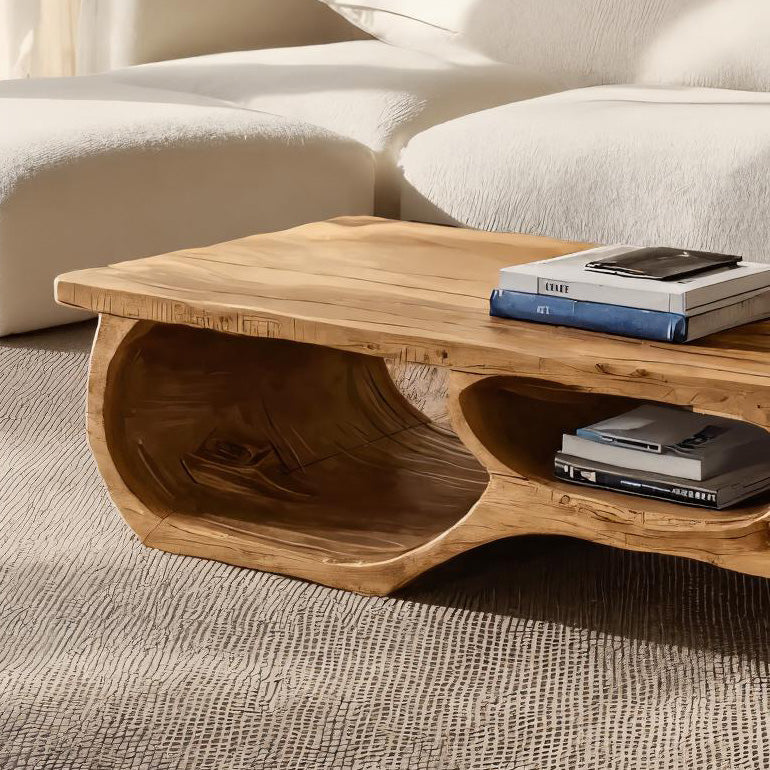 Organic Coffee Table Open Shelf Design For Living Room RTTHHNCF054