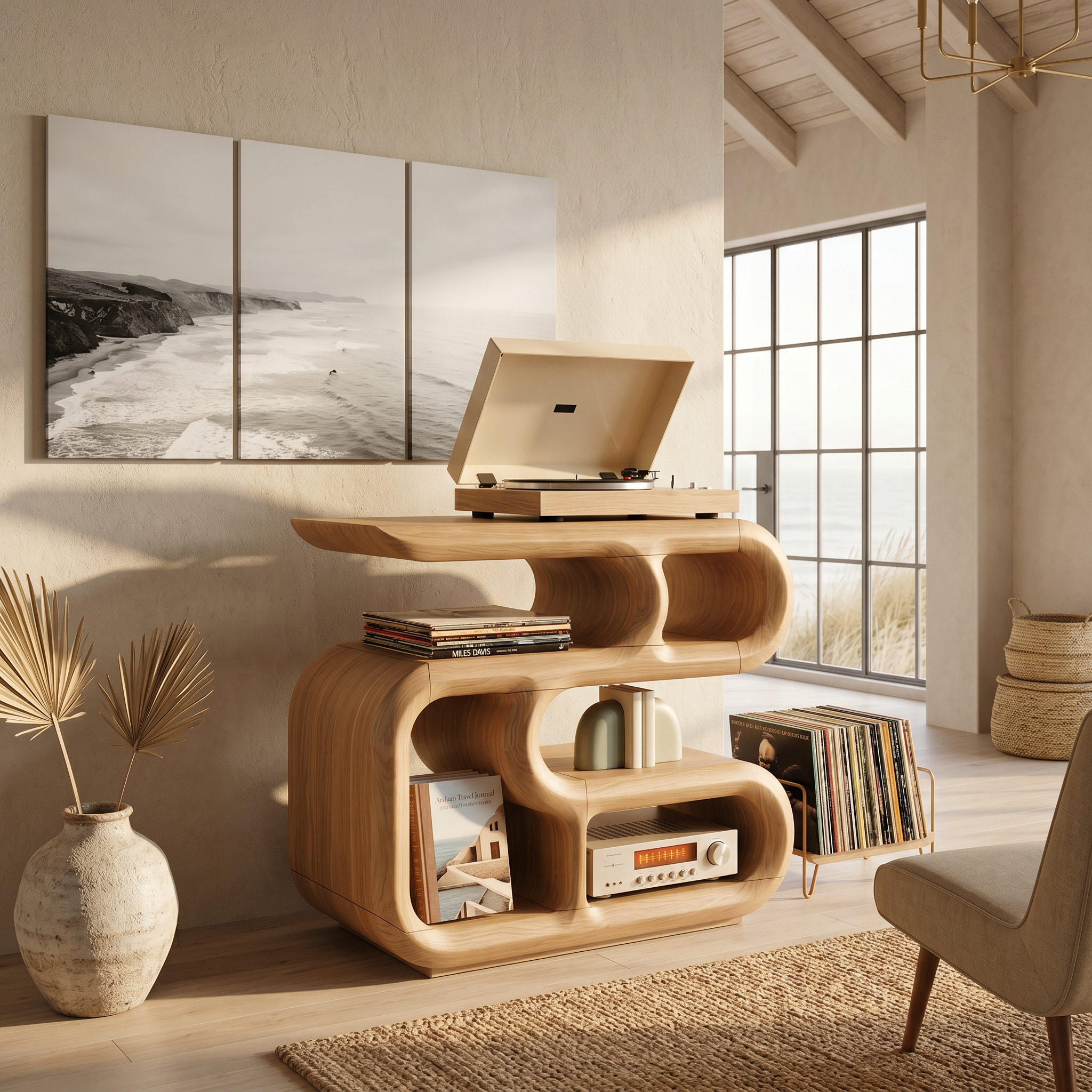 Minimalist Record Player Cabinet For Apartment Living Space SILDTTNRPT032