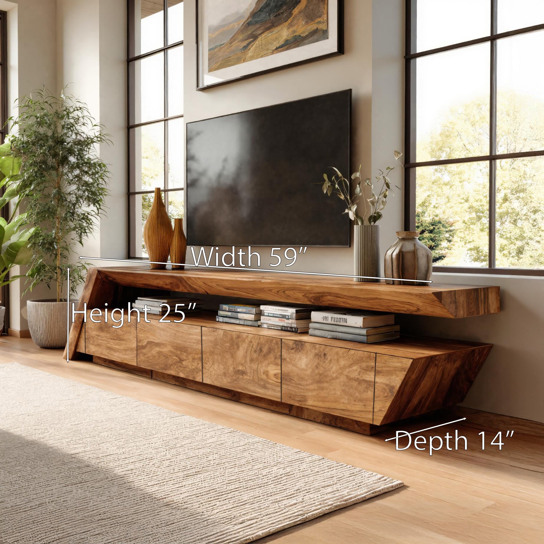 Modern Geometric TV Stand For Living Room SITHHNTVC015