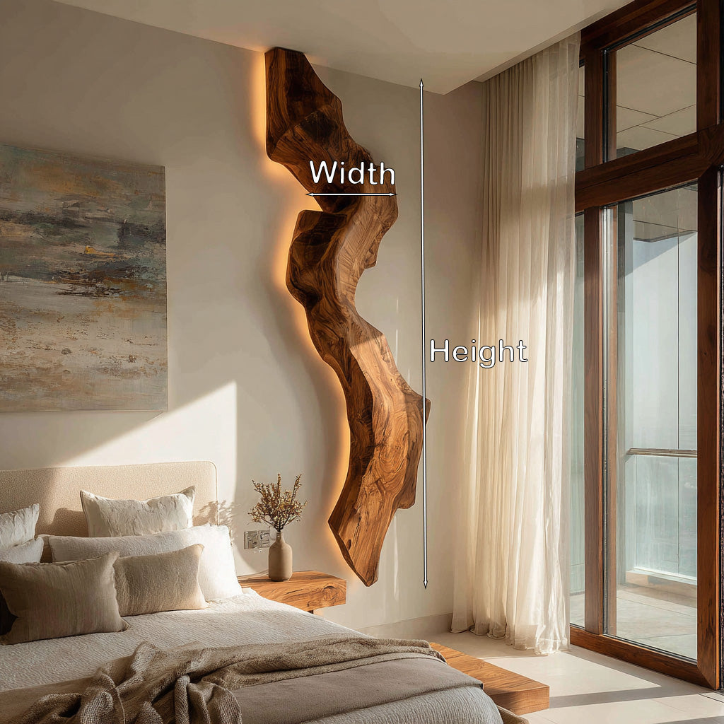 Abstract Live Edge Wall Lamp For Bedroom RTTHHNLAM050