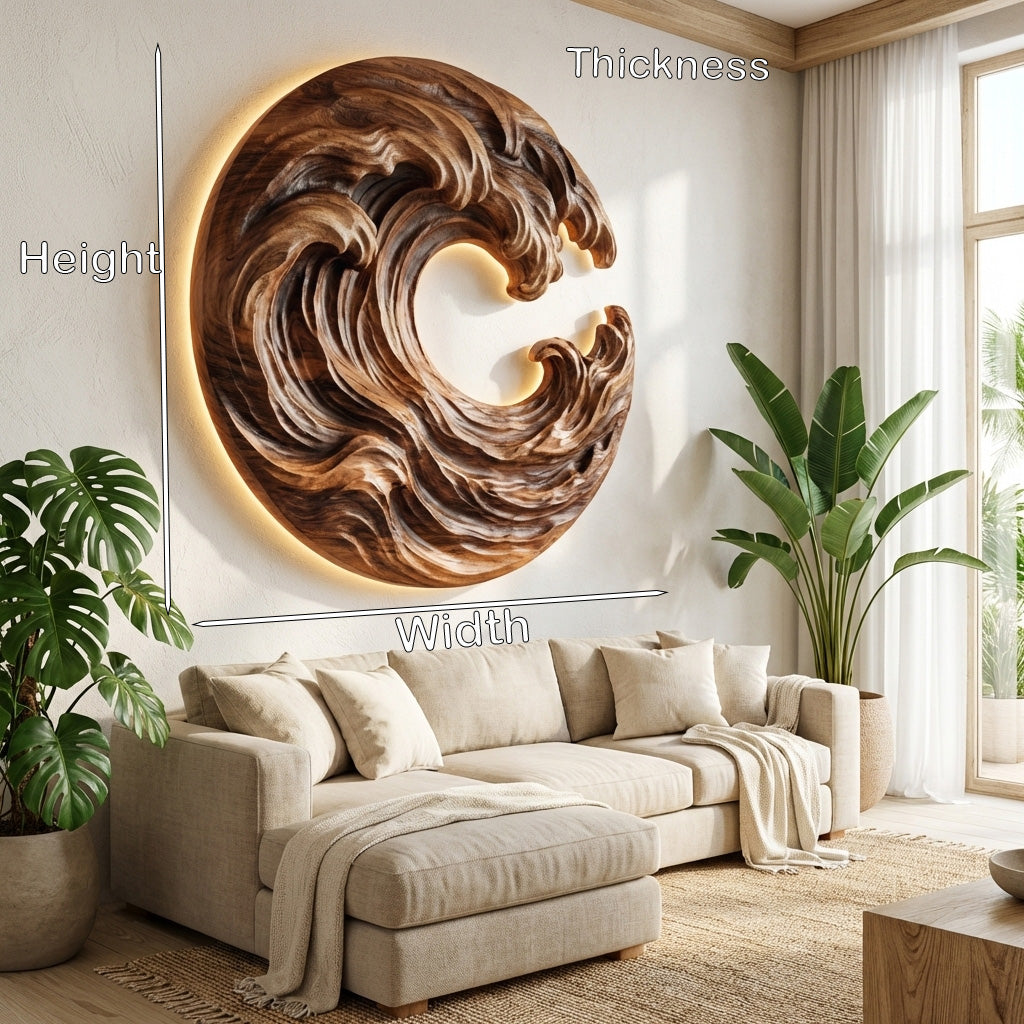 Organic Wooden Wave Wall Art For Wall Decor RTTHHNWA167