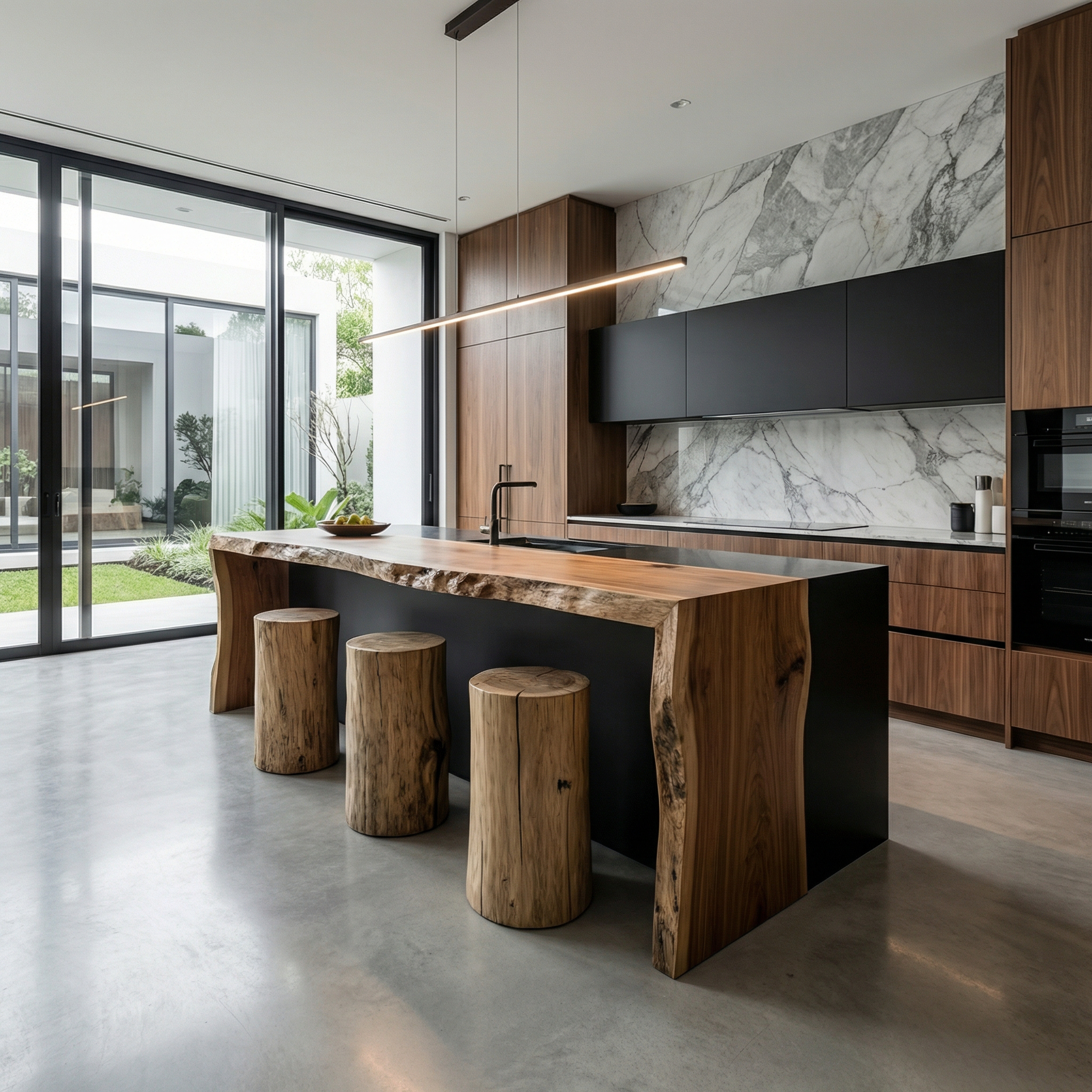 Modern Live Edge Kitchen Island For Kitchen And Breakfast Bar SINLSAKI127