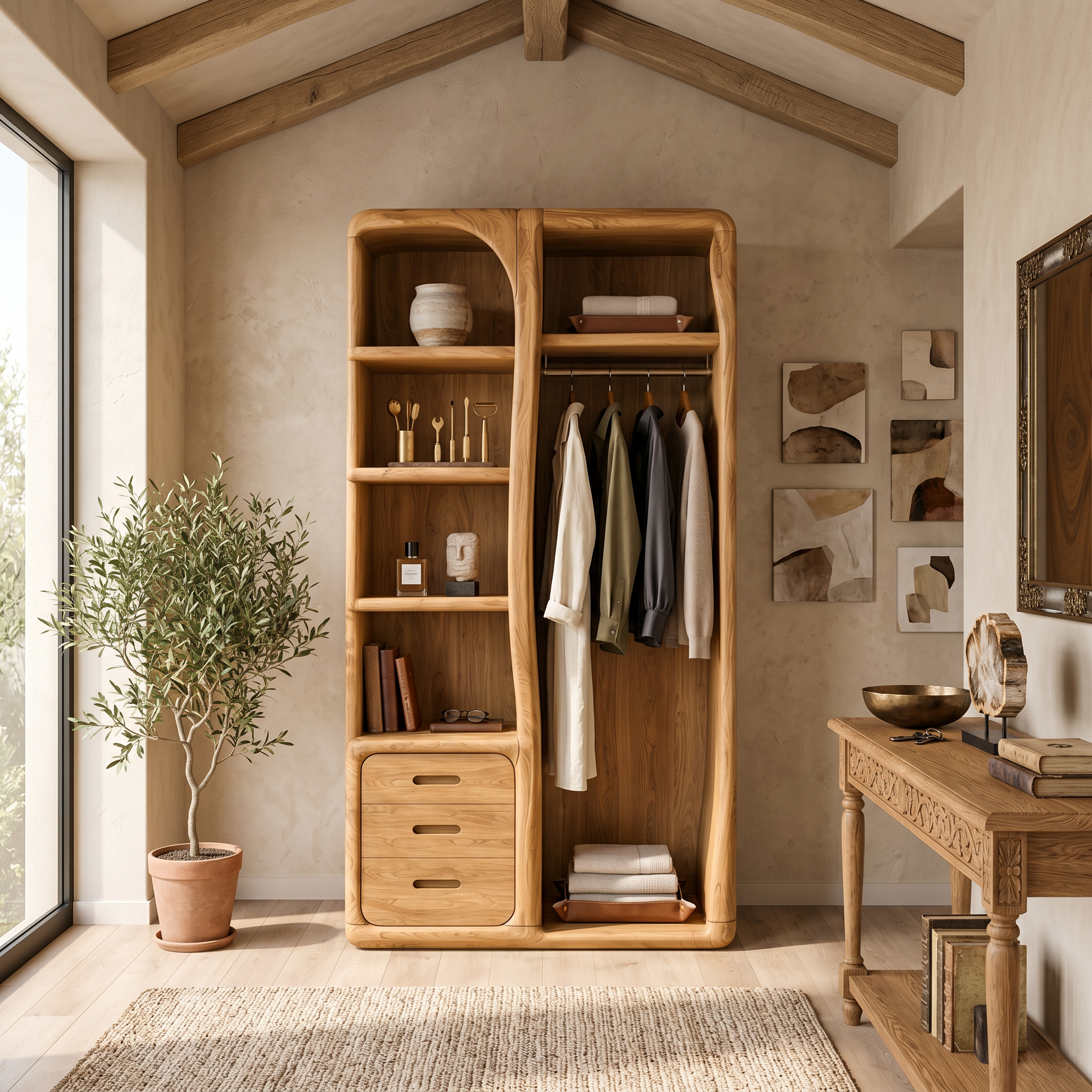 Scandinavian Organic Edge Wardrobe For Master Suite Interior SILDTTNWDE001