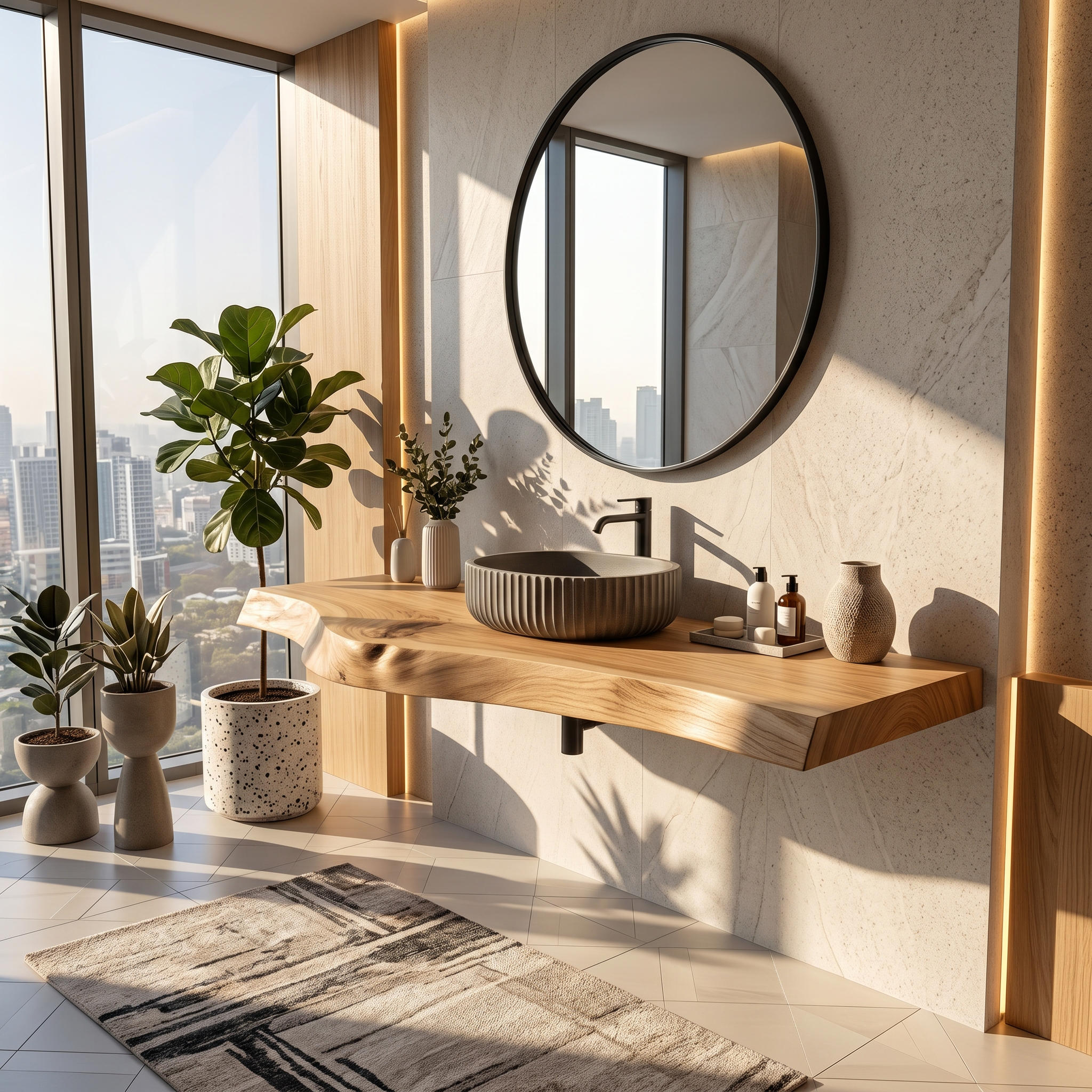 Modern Live Edge Bathroom Vanity Urban Penthouse SILDTTRBRV182