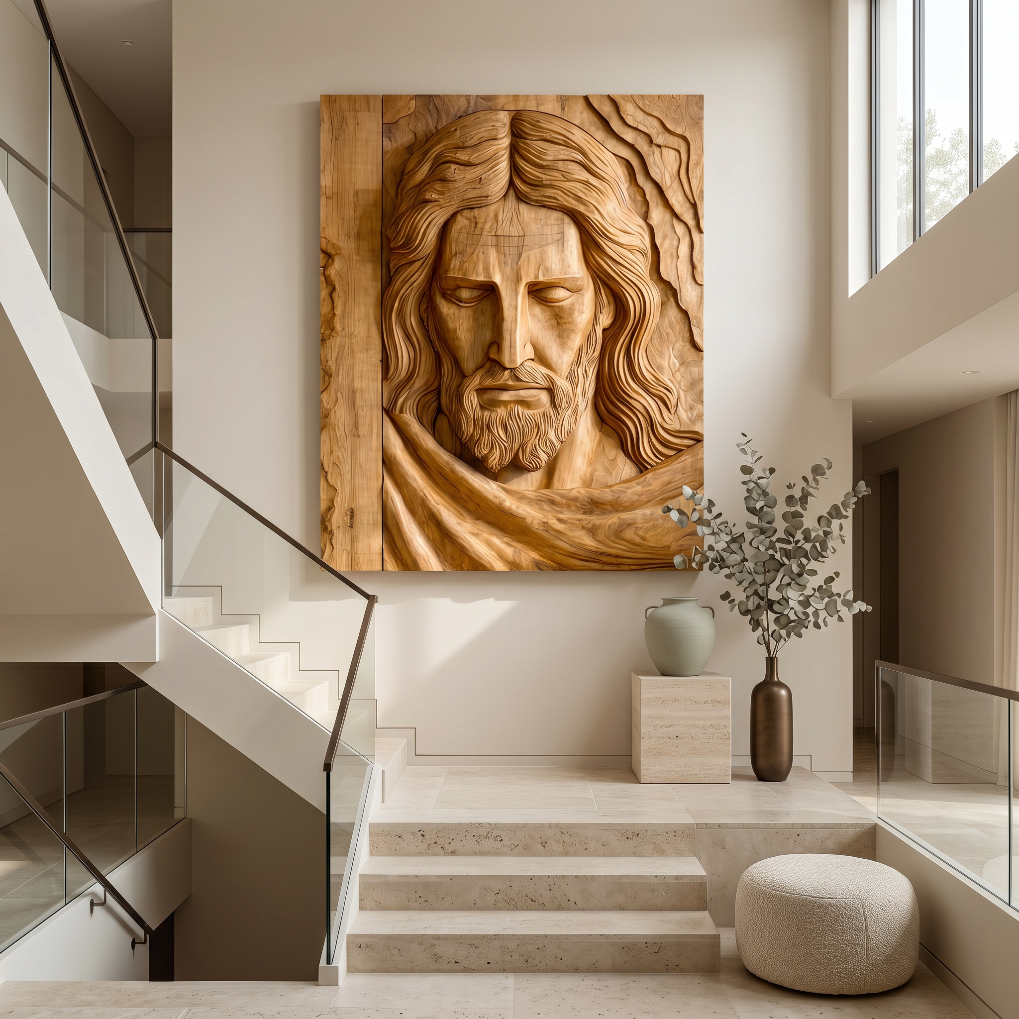 Handcrafted Wooden Religious Relief Wall Art For Living Room RTTHHNWA196