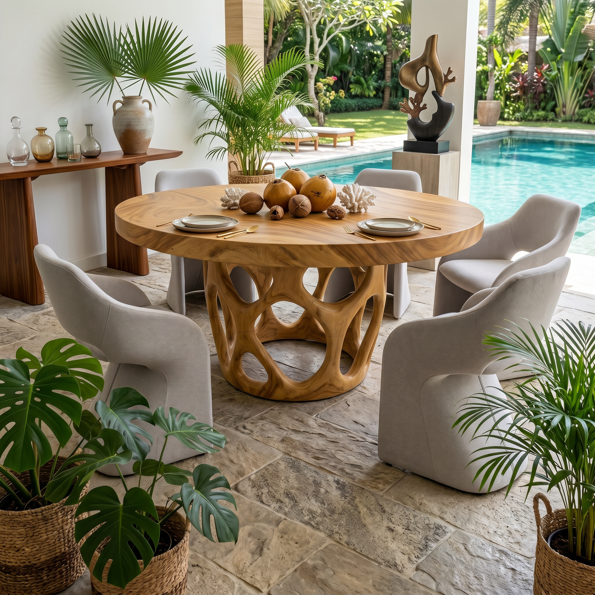 Modern Round Gathering Table For Garden View Room SILDTTRDN061