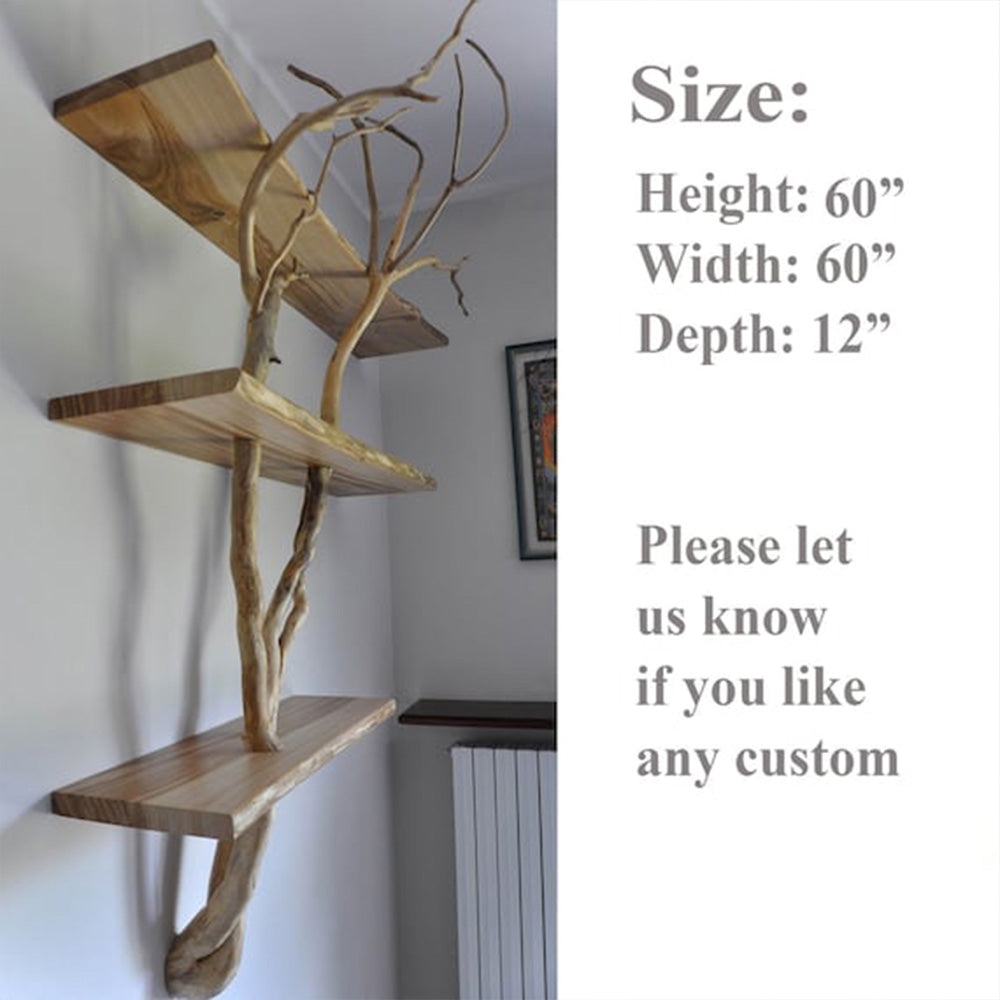 Floating Shelves Tree Branch Shelf Bookcase Art SINLTB026