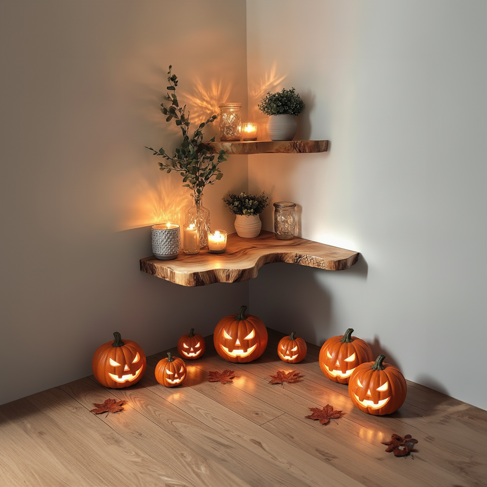 Rustic Halloween Farmhouse Wooden Floating Shelf Home Decoration SINLKIHW040