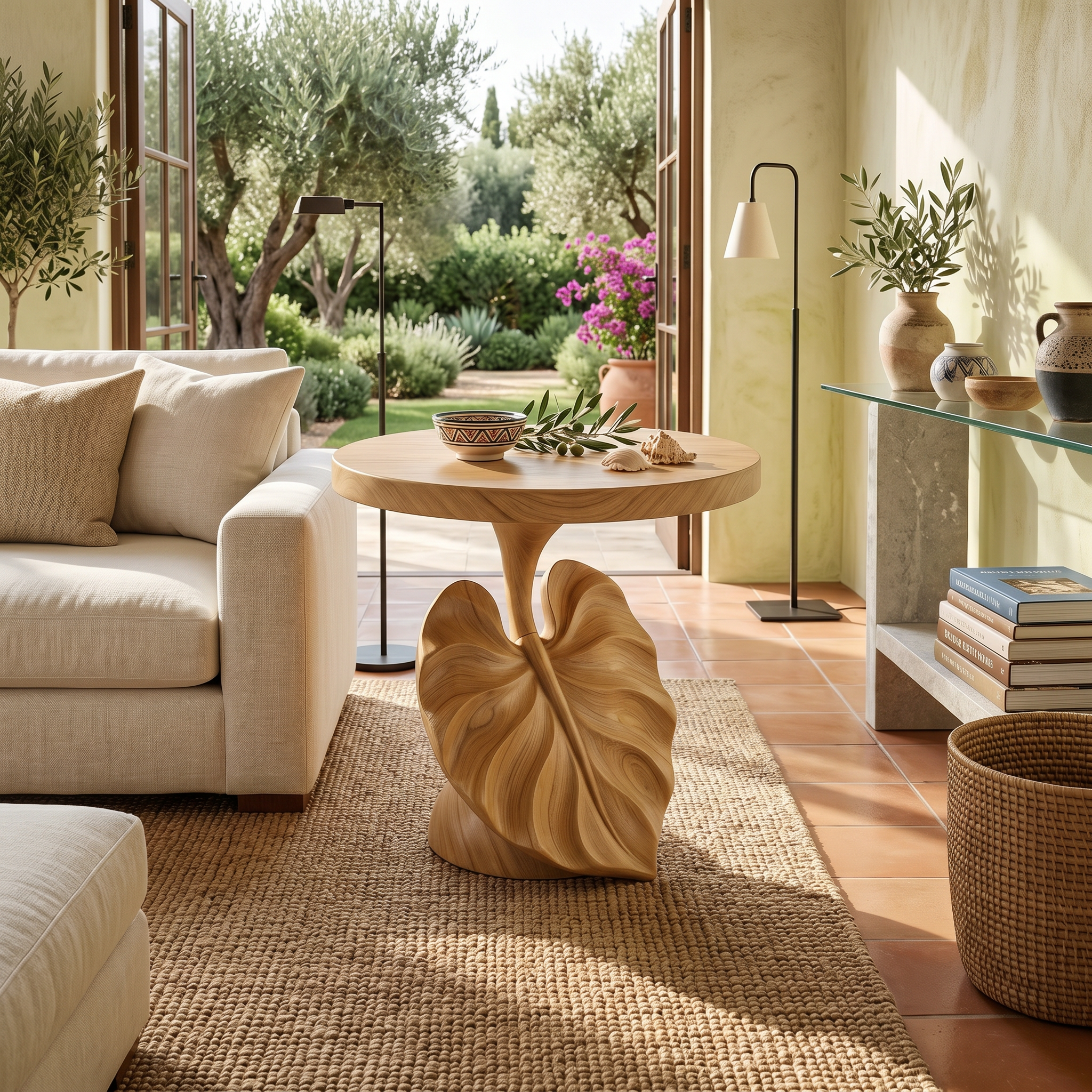 Mediterranean Sculptural Accent Table Courtyard Patio SILDTTRSTA039