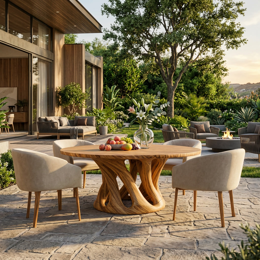 Sculptural Round Dining Table For Contemporary Interior RTTHTTDN030