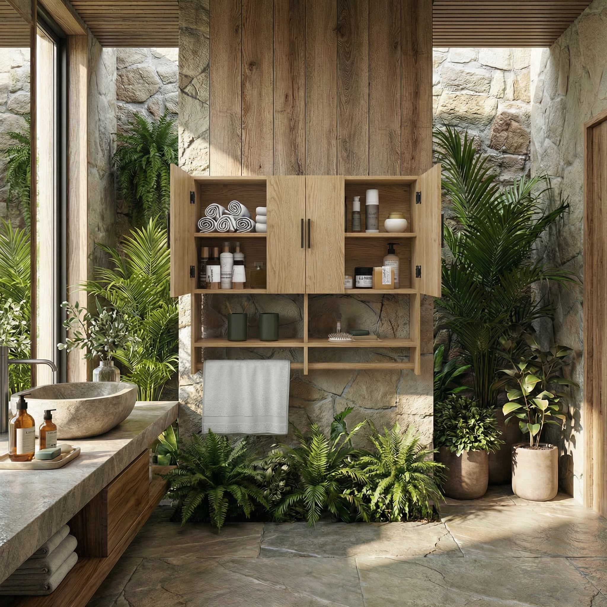 Modern Farmhouse Bathroom Wall Cabinet For Bathroom And Vanity Wall SINLSABCT005