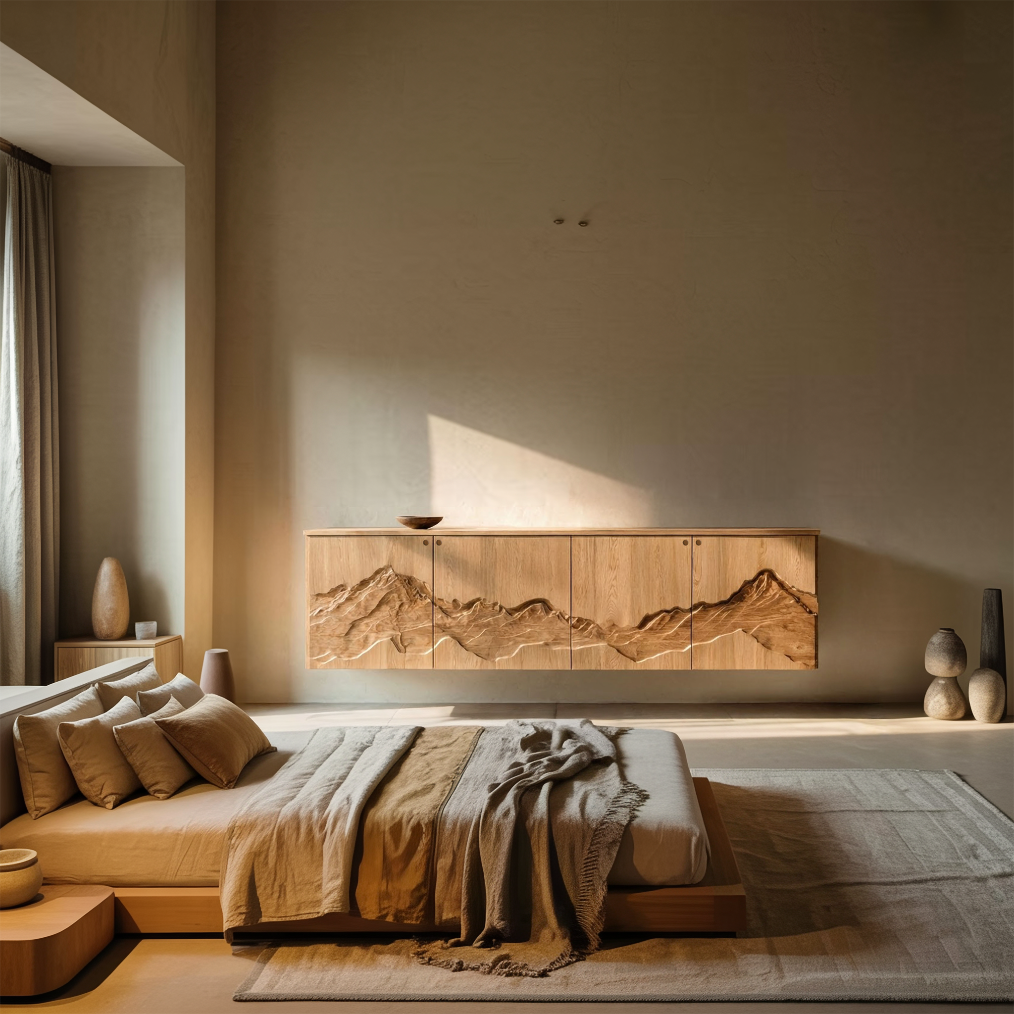 Rustic Mountain Art Console For Living Room And Entryway Space SINLSASC466