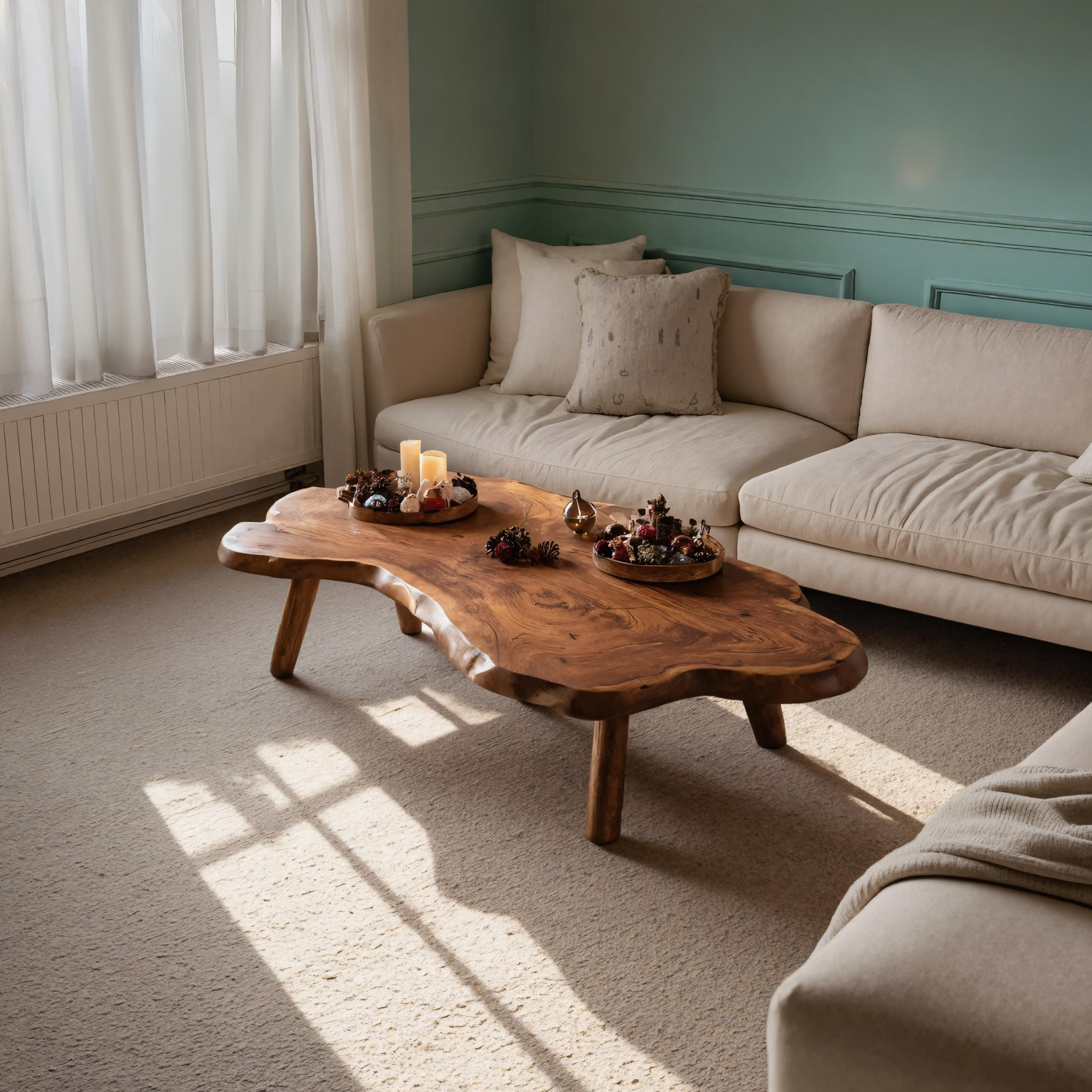 Farmhouse Wooden Live Edge Coffee Table For Holiday Home Style SILDTTRCCF006