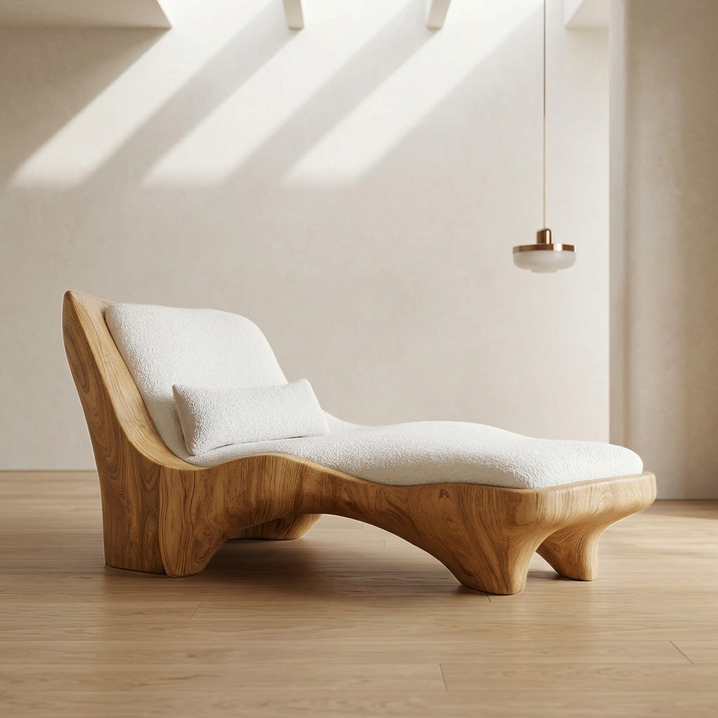 Modern Chaise Lounge With Curved Base For Living Room SITHHNSF008