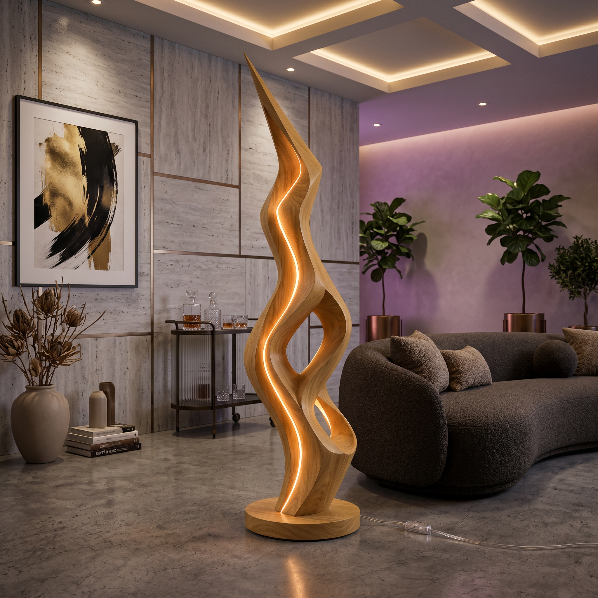 Organic Twin Ribbon Lamp For Living Room SILDTTNLAM037