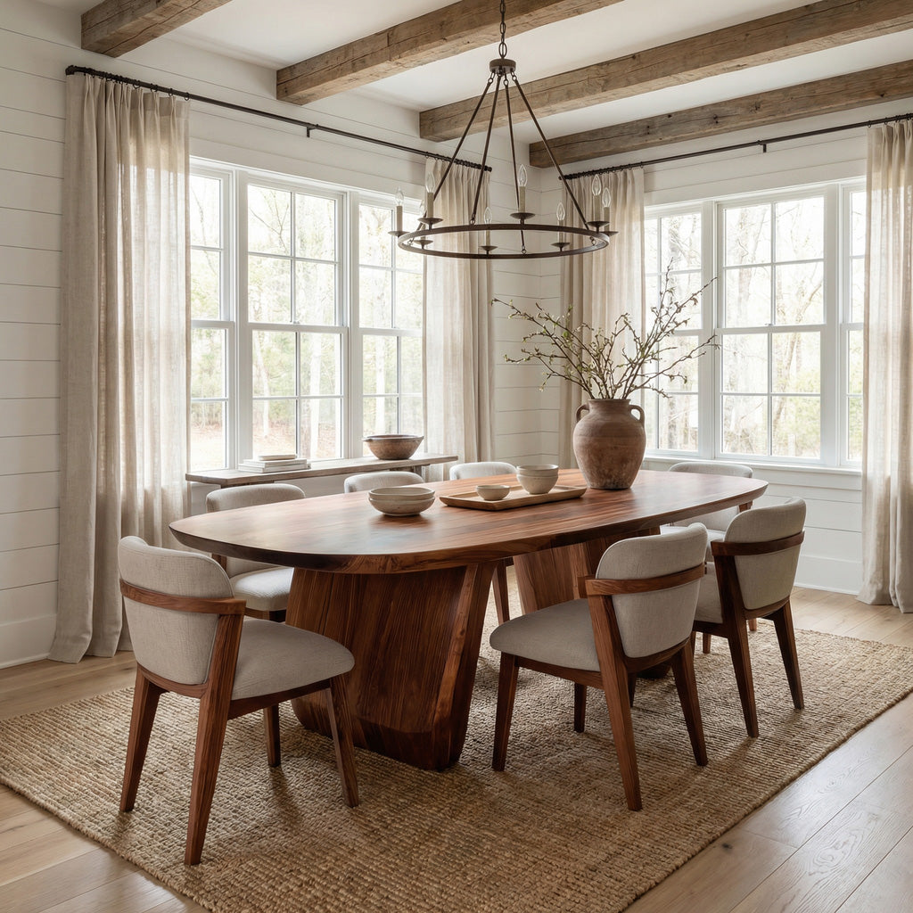 Mid Century Organic Dining Table For Dining Room RTTHHNDN027