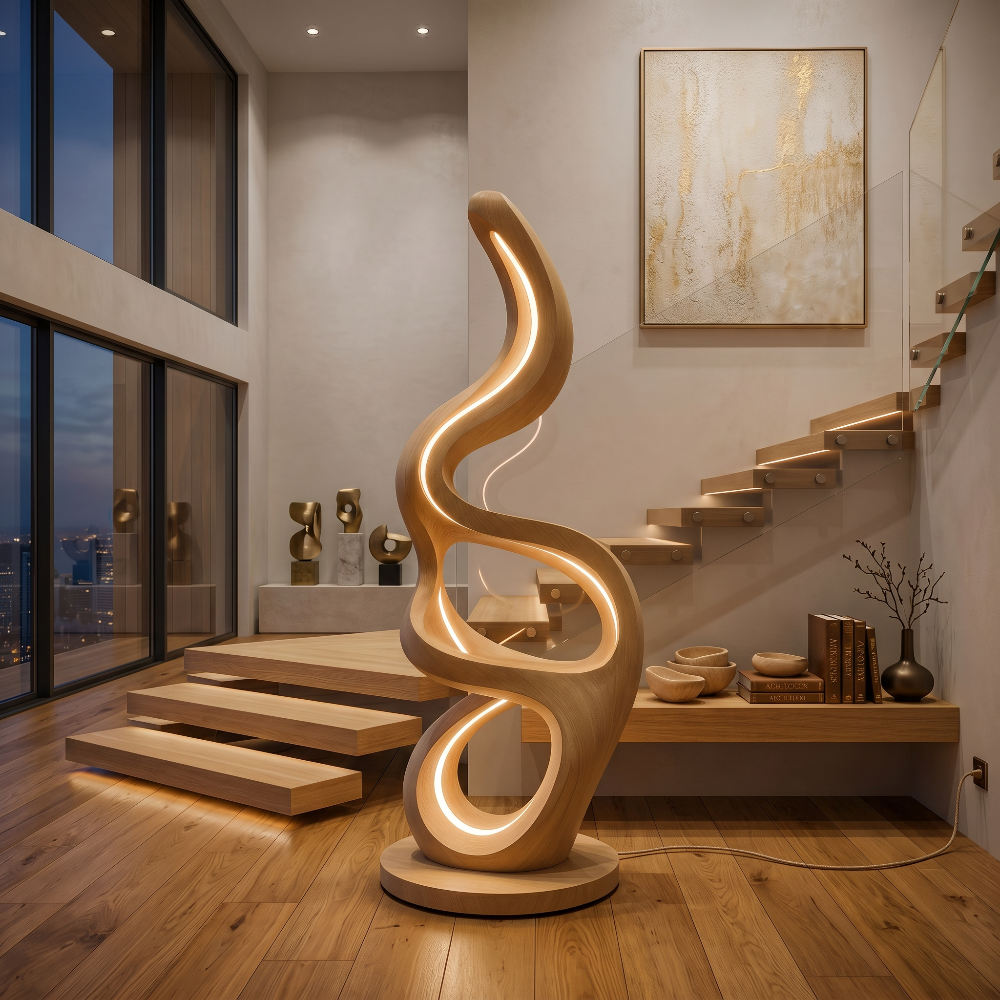Modern Teardrop Lamp With Shelf For Reading SILDTTNLAM023