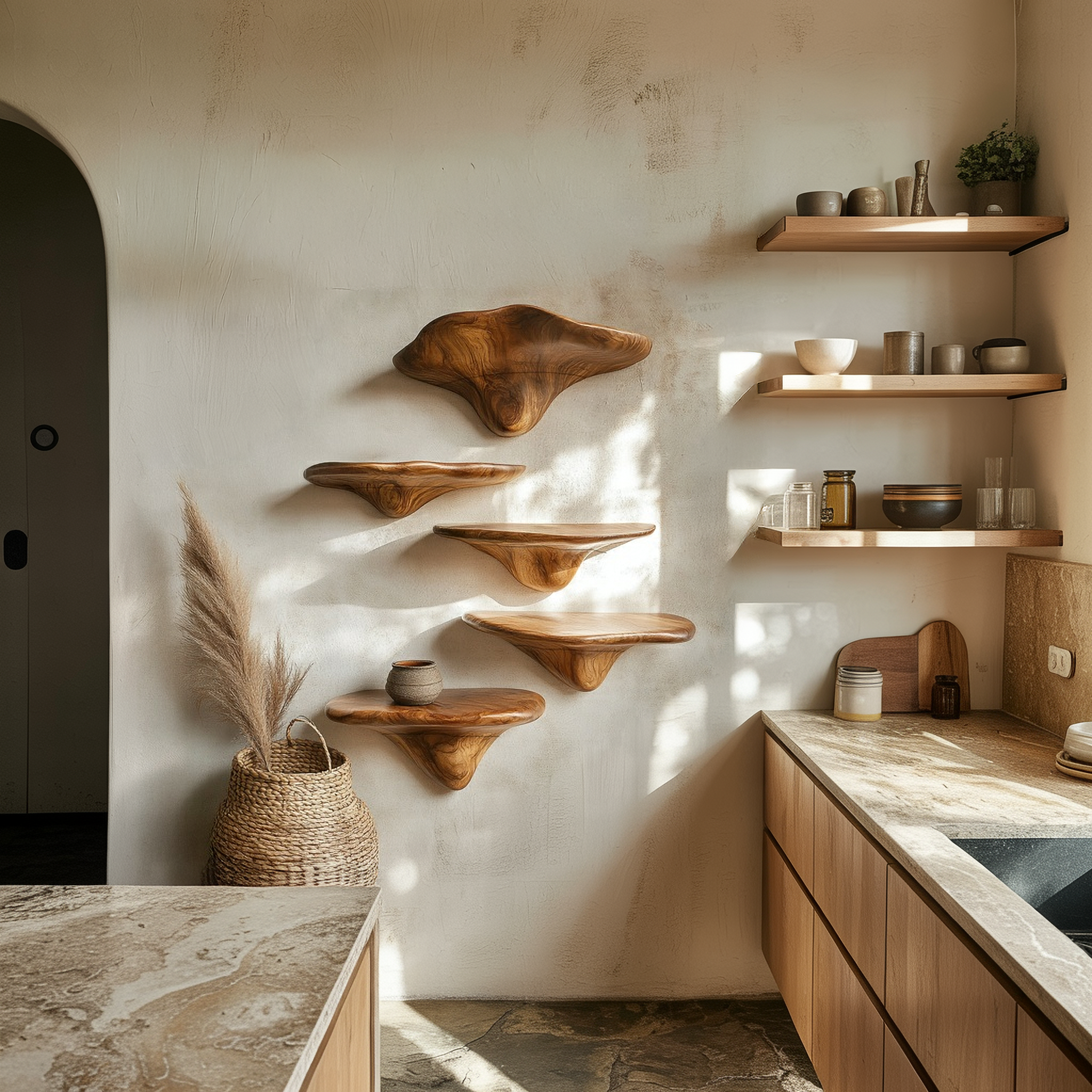Sculptural Mushroom Shelf Living Room Or Kitchen SINLSAFL464