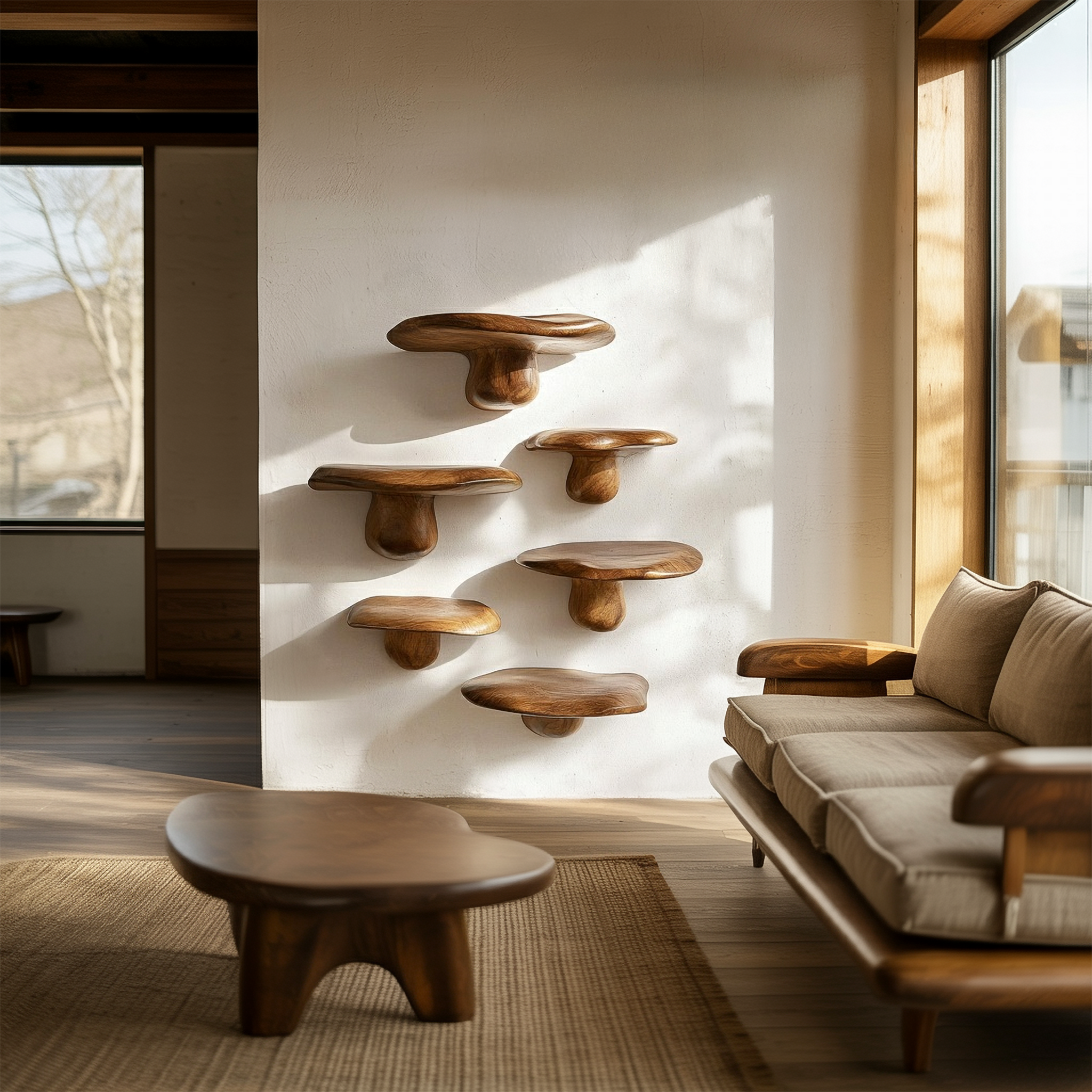 Natural Style Mushroom Shelf Living Room Or Kitchen SINLSAFL465