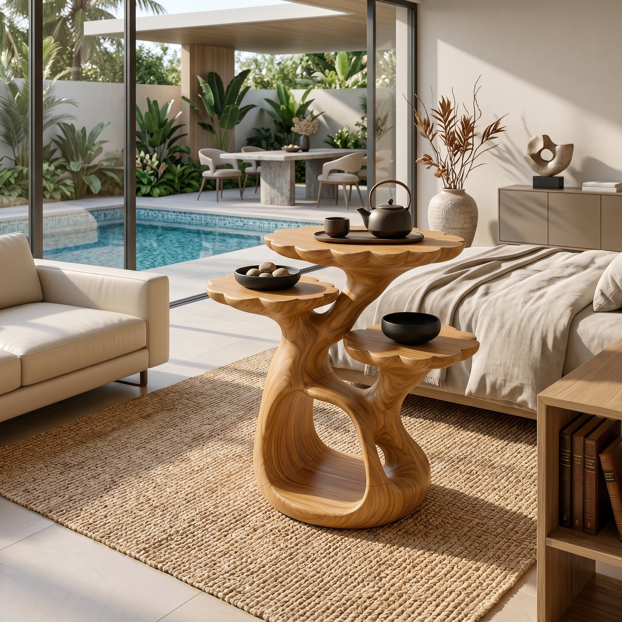 Organic Floral Top Side Table Garden Villa SILDTTRSTA023