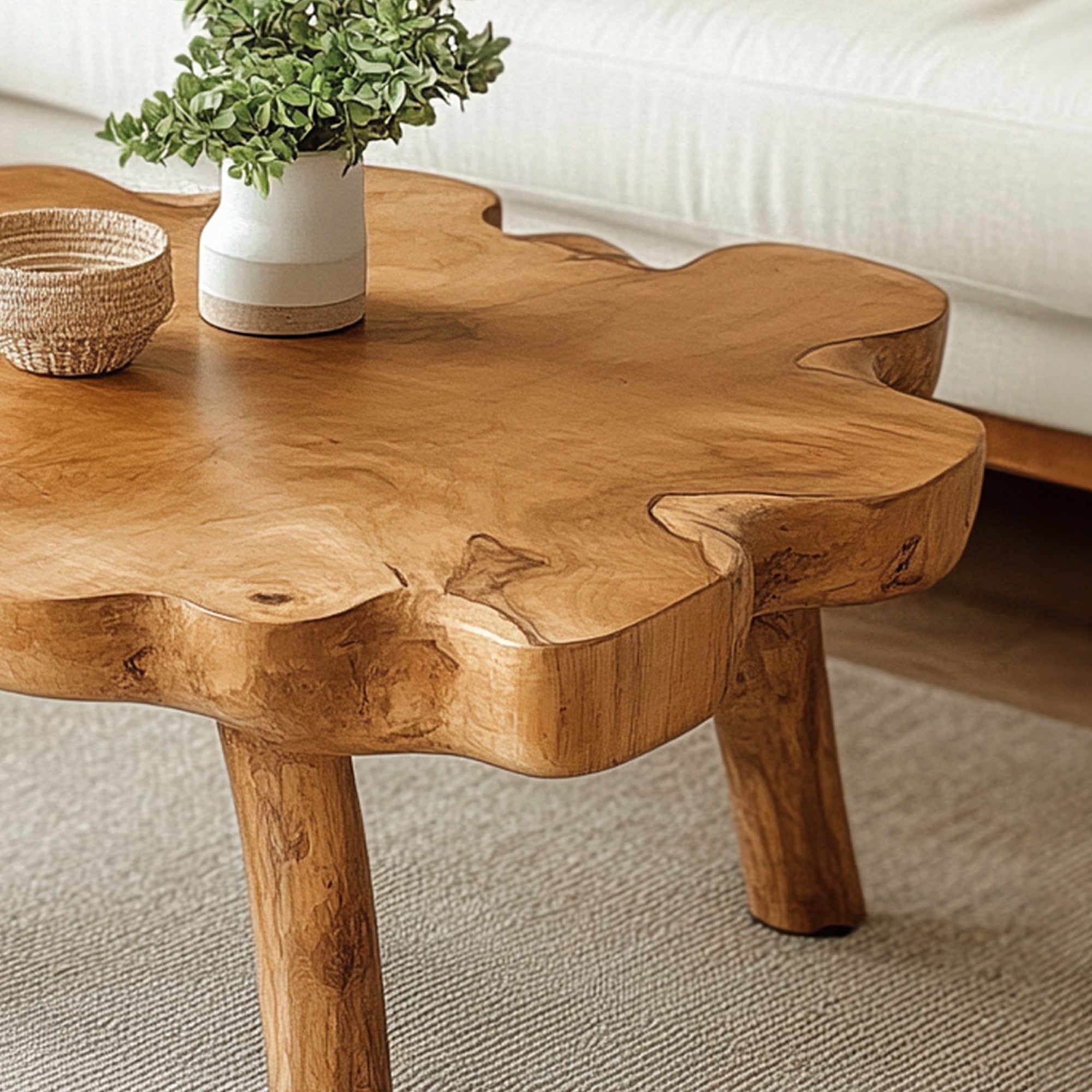 Handcrafted Modern Coffee Table With Natural Oak Finish SILDTCF008