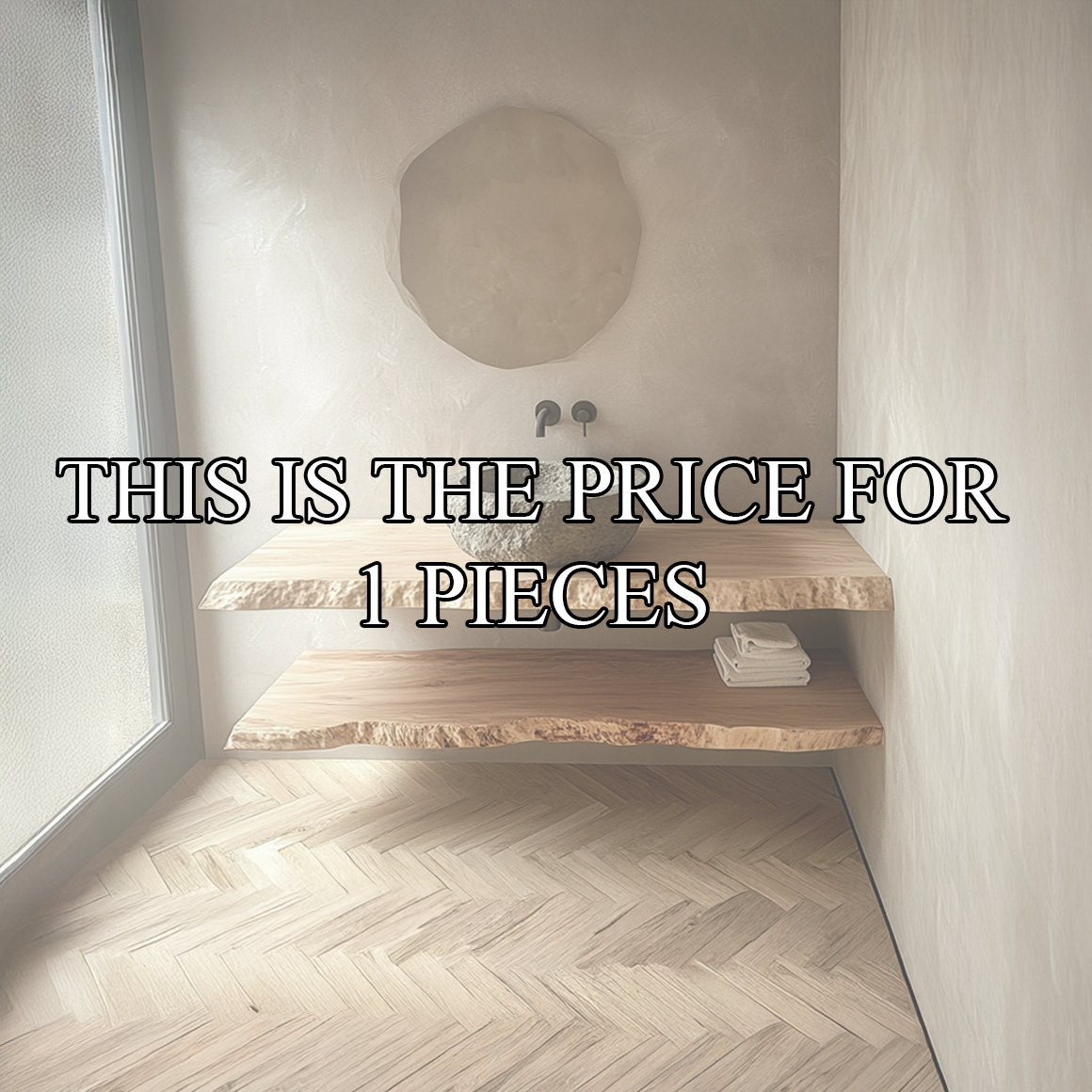 Rustic Floating Shelf Double Vanity Washroom SINLSABRV179