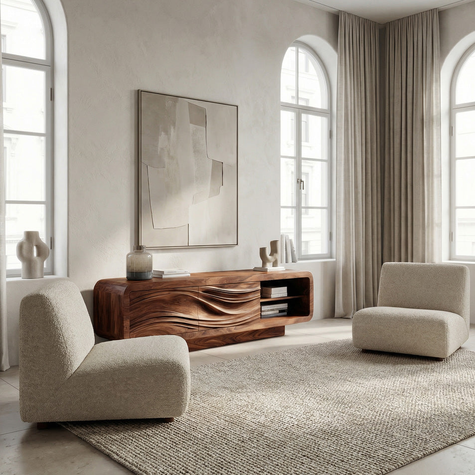 Modern Organic Sculpted Sideboard For Living Room RTTHHNSD025