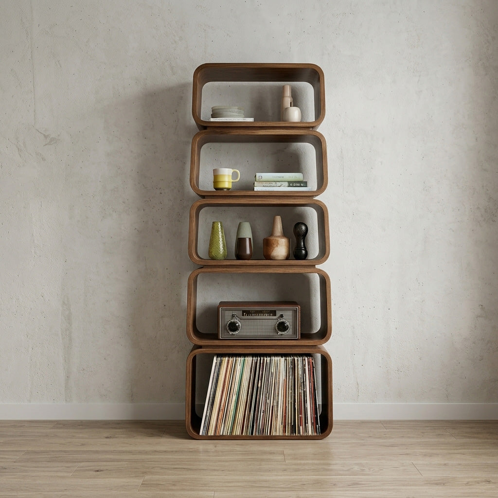 Mid Century Wooden Standing Shelf For Living Room Display RTTHHNSS008