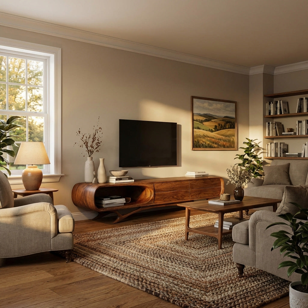 Contemporary Wooden TV Cabinet For Living Room Decor RTTHHNTVC084