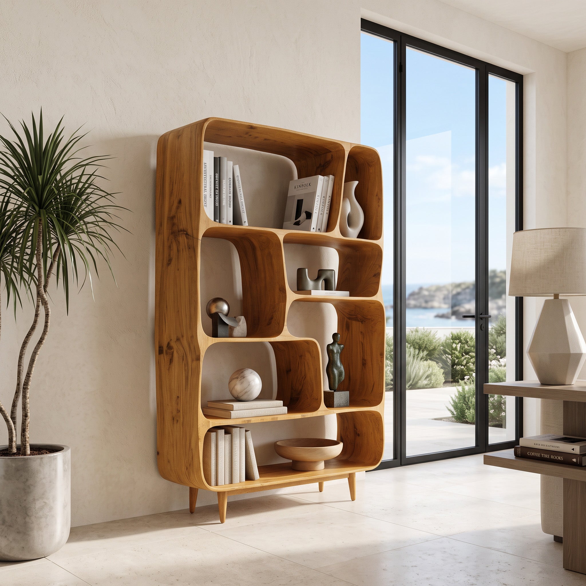 Mid Century Wood Bookshelf For Home Interiors RTTHHNBS135
