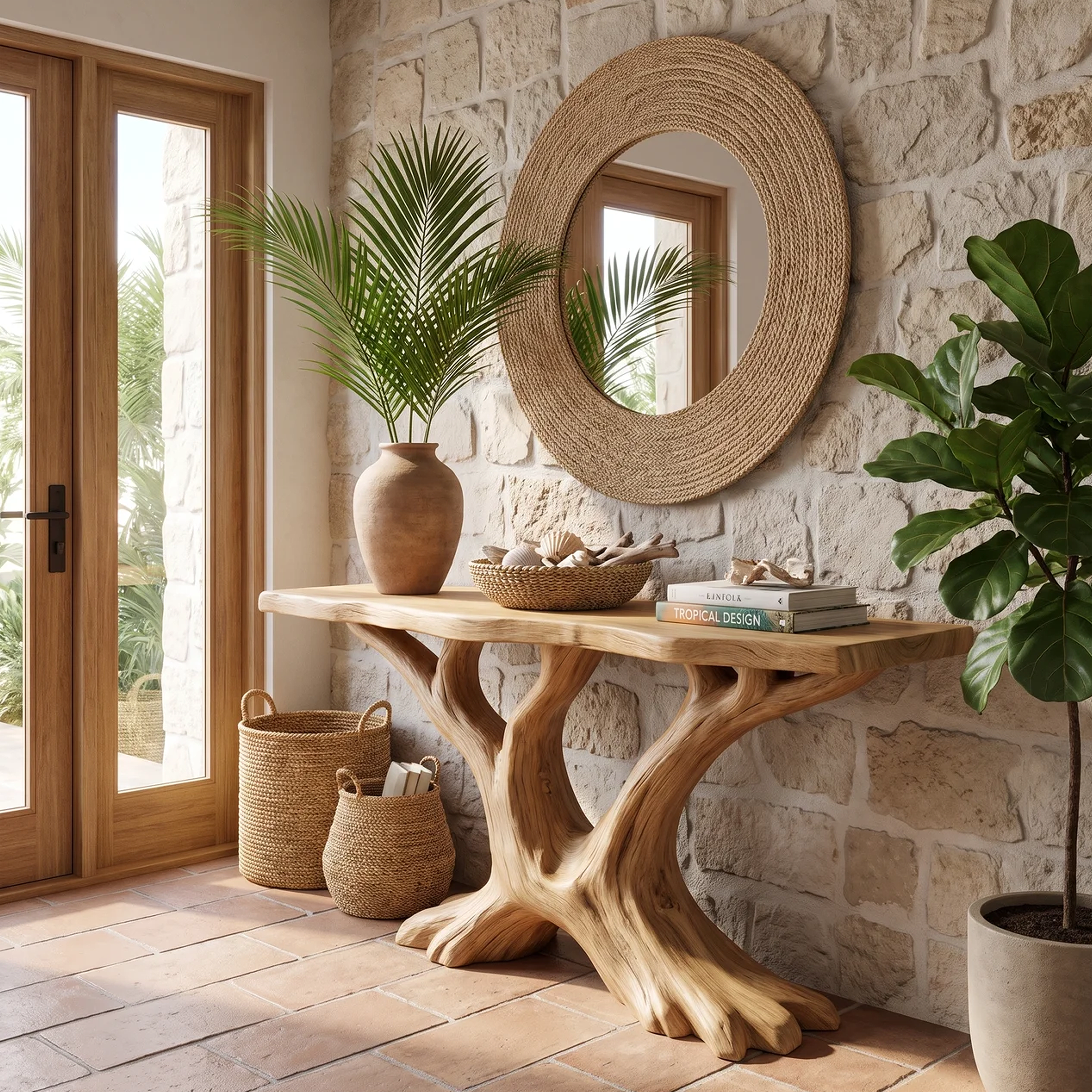 Contemporary Sculptural Console Table Modern Entryway SILDTTRCS113
