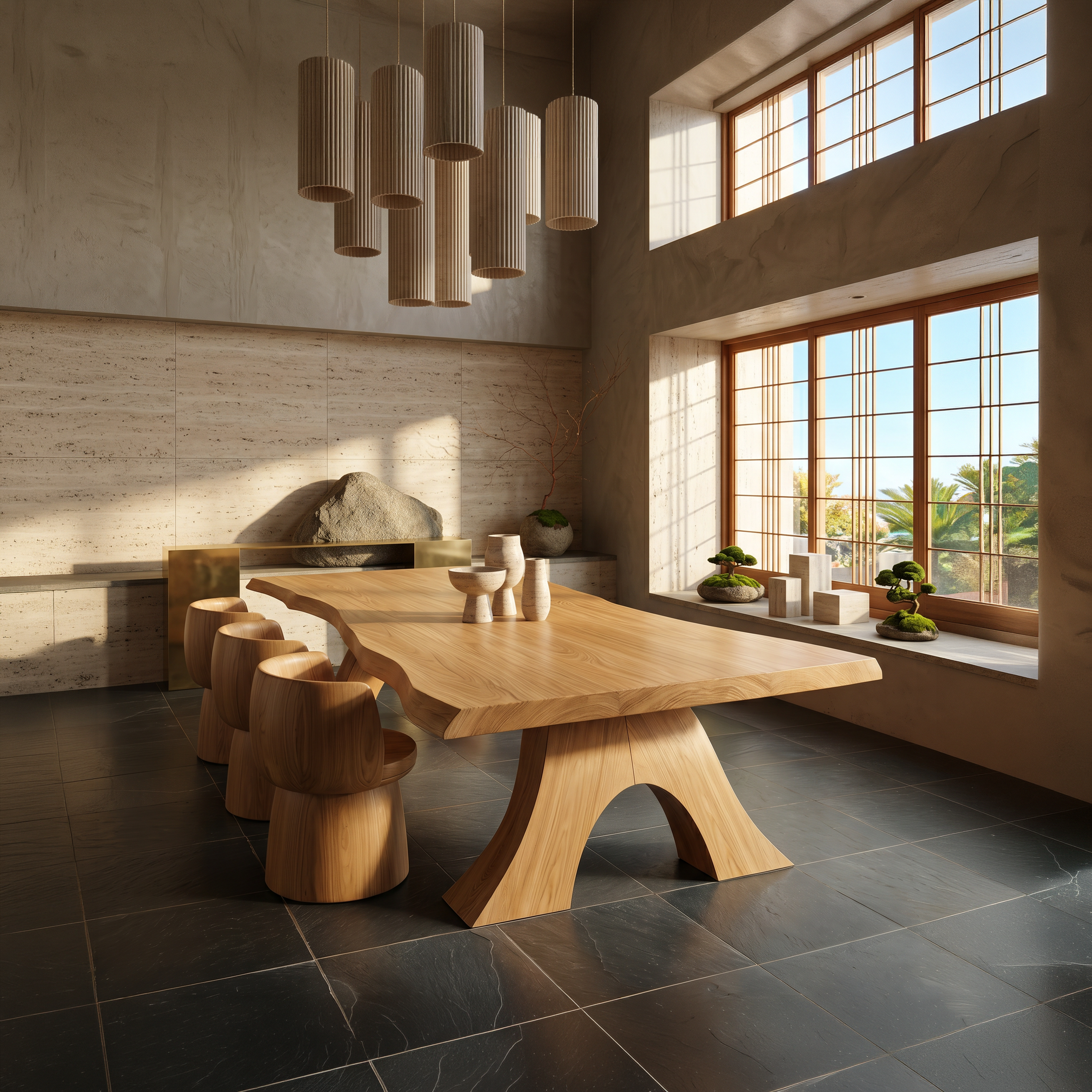 Modern Organic Edge Dining Table For Open Living Space SILDTTNDN026