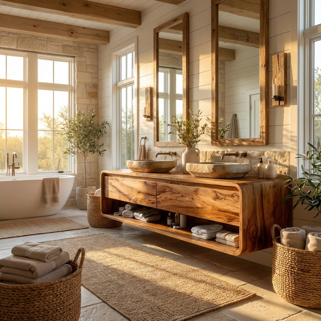 Minimalist Floating Wood Bathroom Vanity For Bathroom Areas RTTHHNBRV009