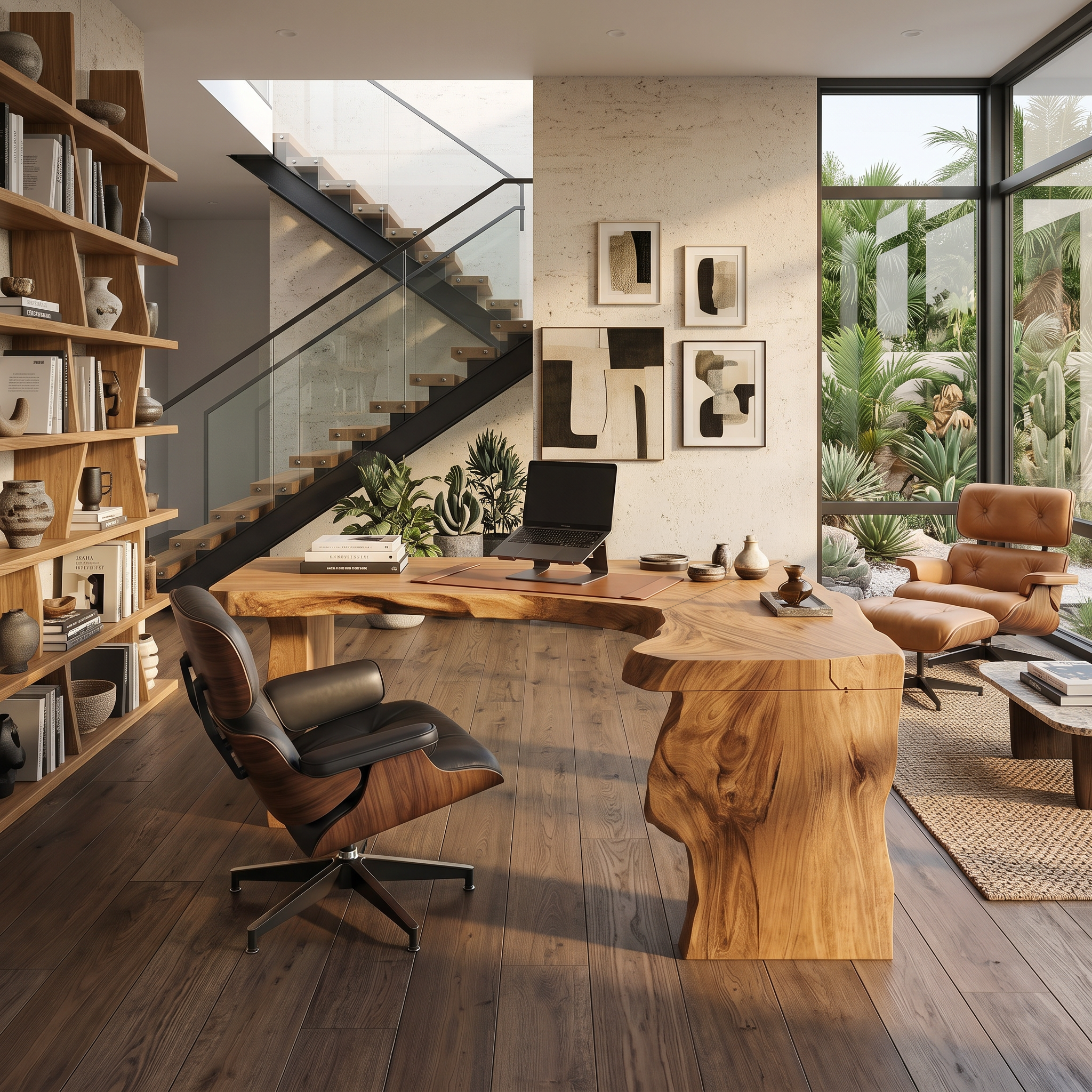 Rustic Live Edge L Shaped Desk For Home Workspace SITHTTDE046
