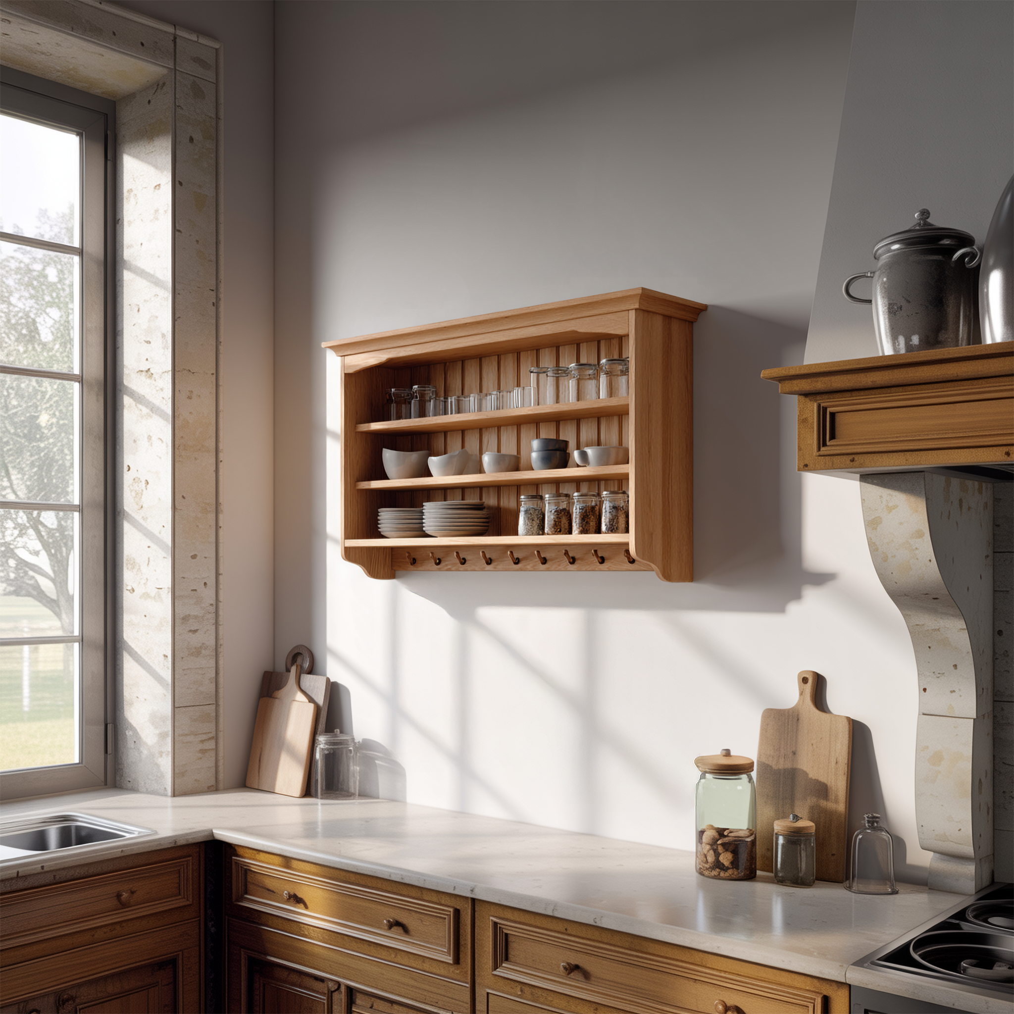 Rustic Wall Storage Cabinet For Kitchen Or Dining Room SINLSAKC010