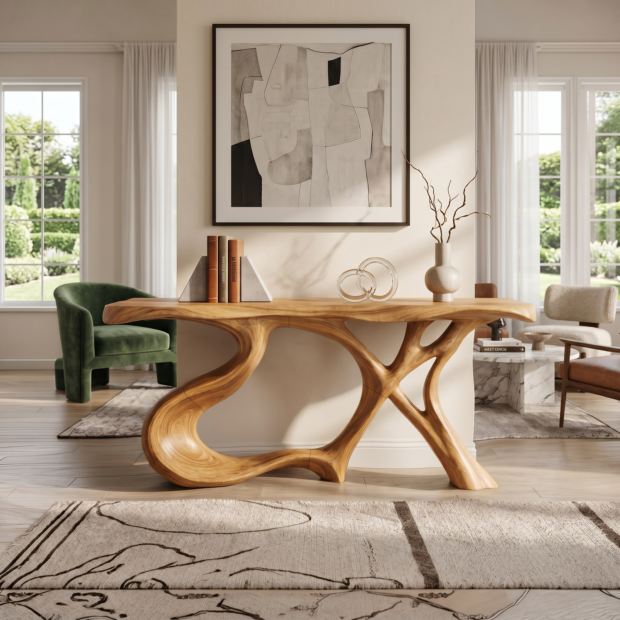 Organic Root Base Console Table Luxury Living Room SILDTTRCS104