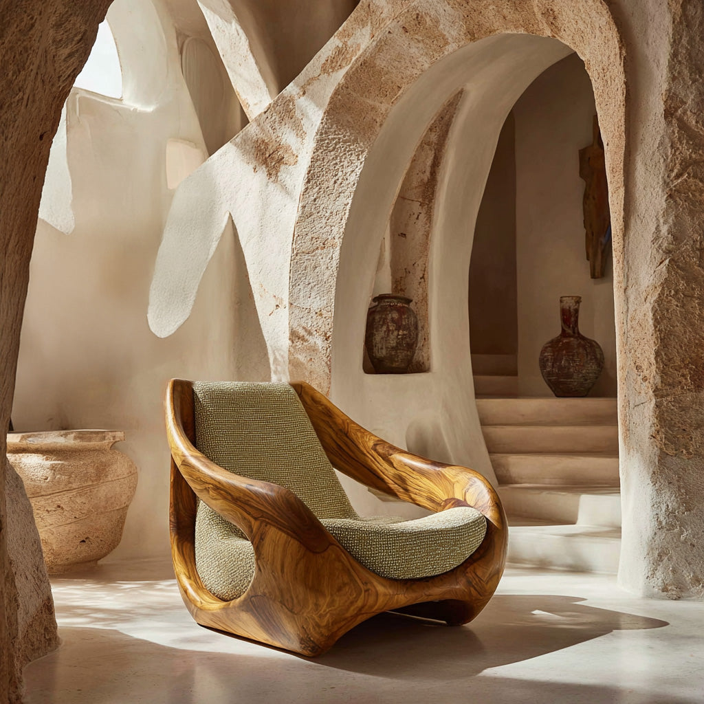 Sculptural Natural Wood Chair For Artistic Living Space RTTHHNCHR148