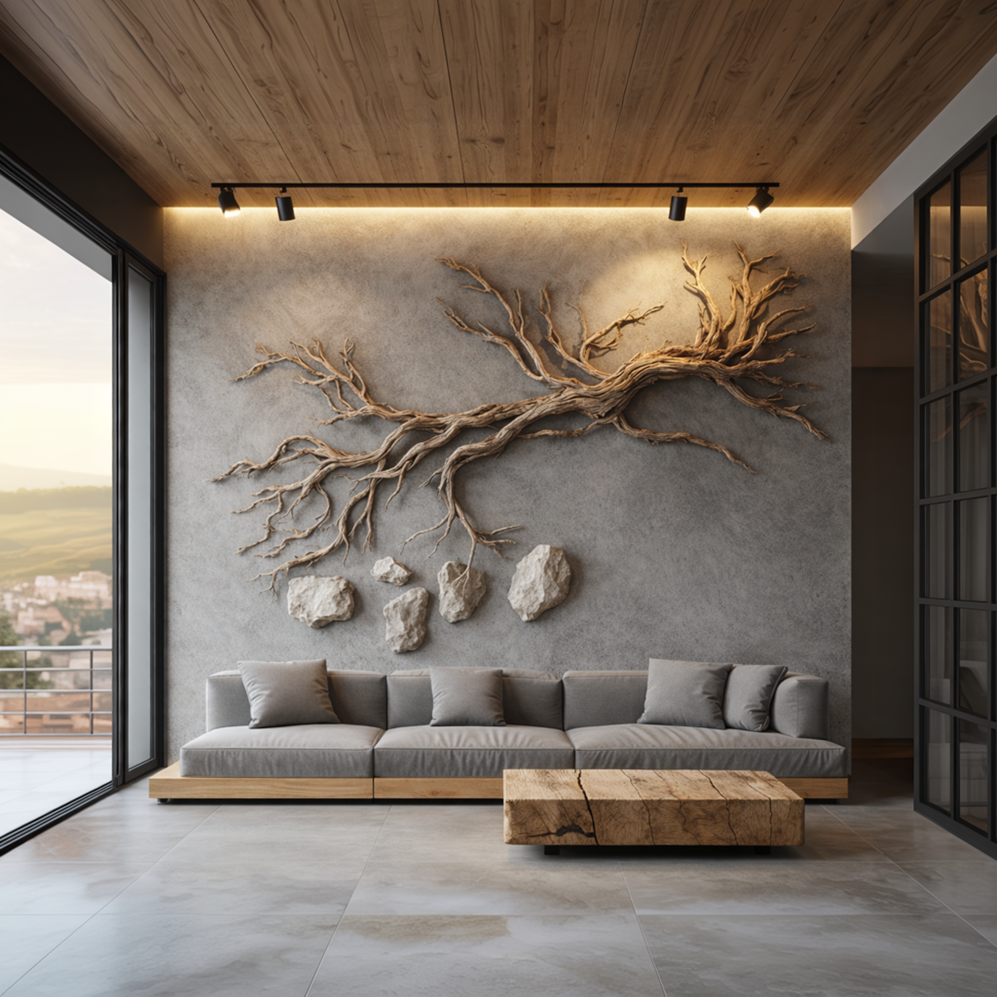 Organic Branch Solid Wood Wall Art Sculptural Interior Decor SINLKIWD027